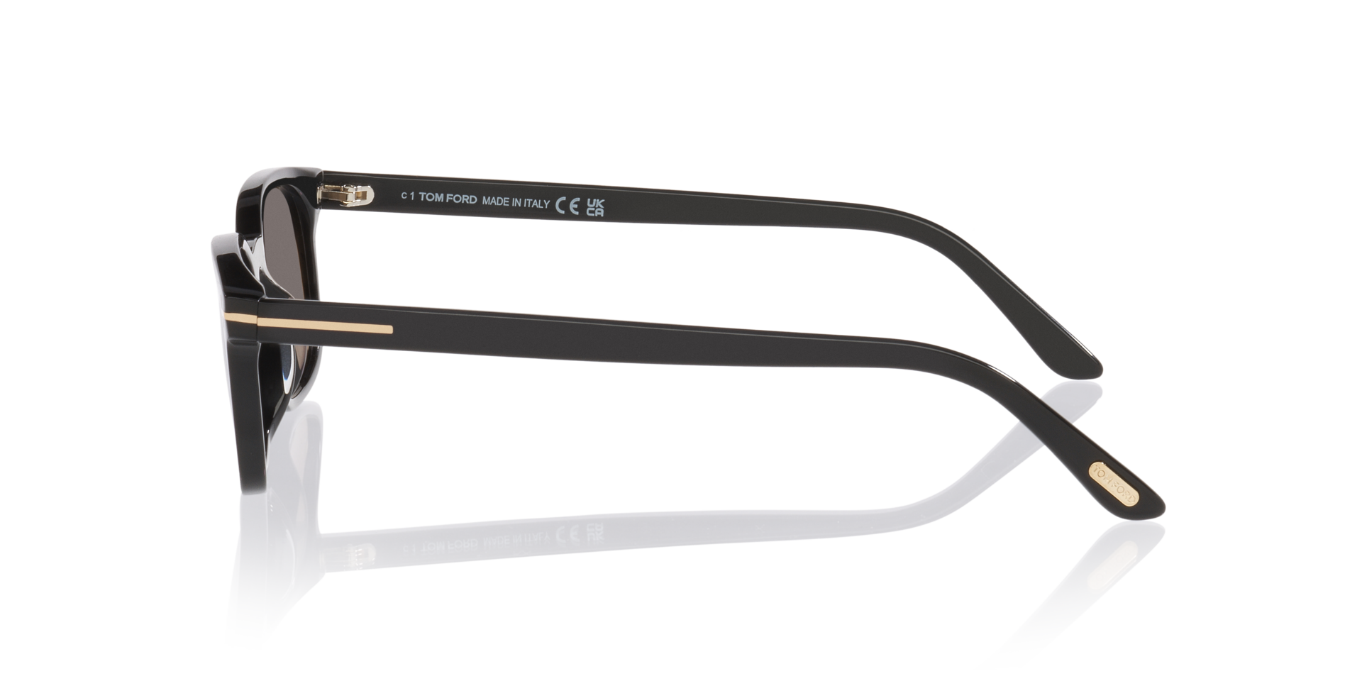 Miles-02 Zwart glanzend AcetaatSunglass Frames van B24, Zijaanzicht