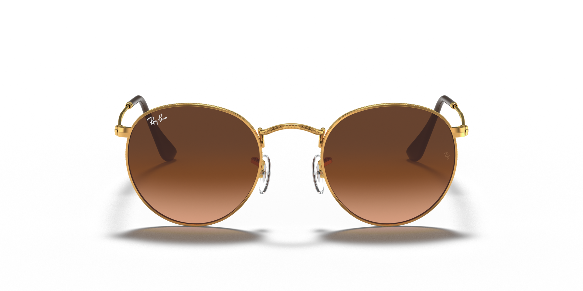 Round Metal Hellbronze MetallSunglass Frames von B24, Vorderansicht