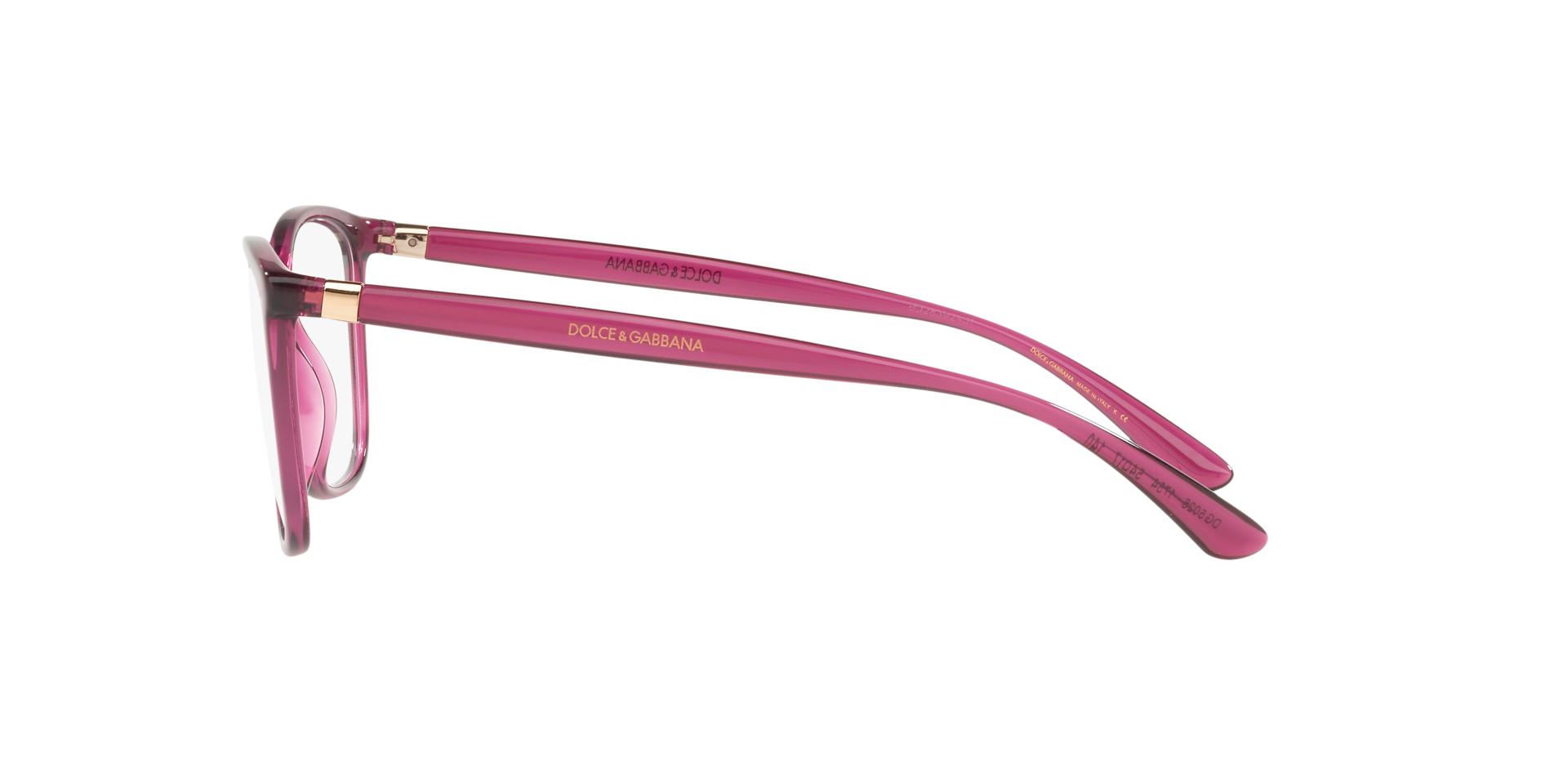 DG5026 Transparent Dark Cherry KunststoffEyeglass Frames von B24, Seitenansicht