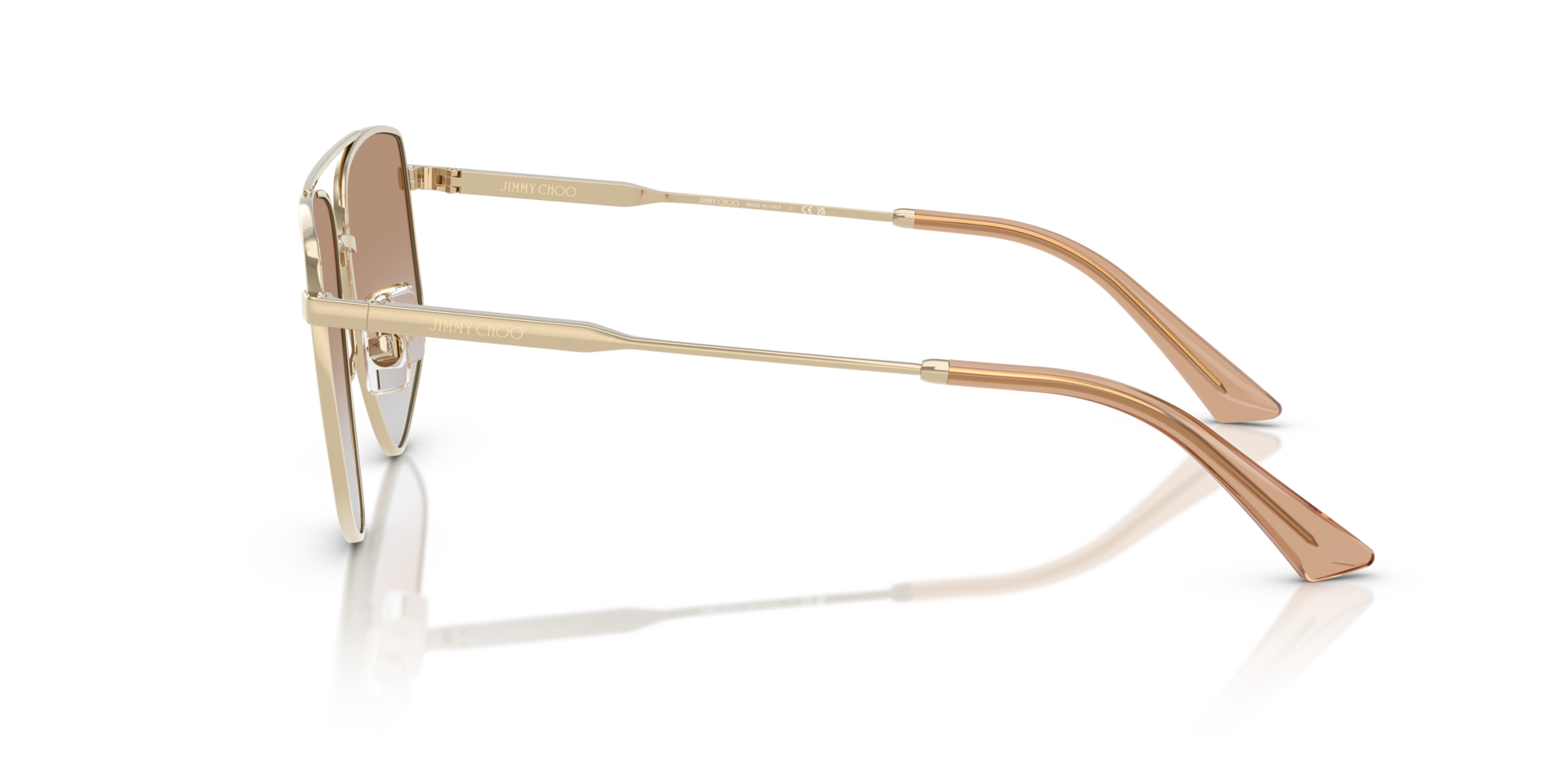 JC4011 Lichtgoud MetaalSunglass Frames van B24, Zijaanzicht