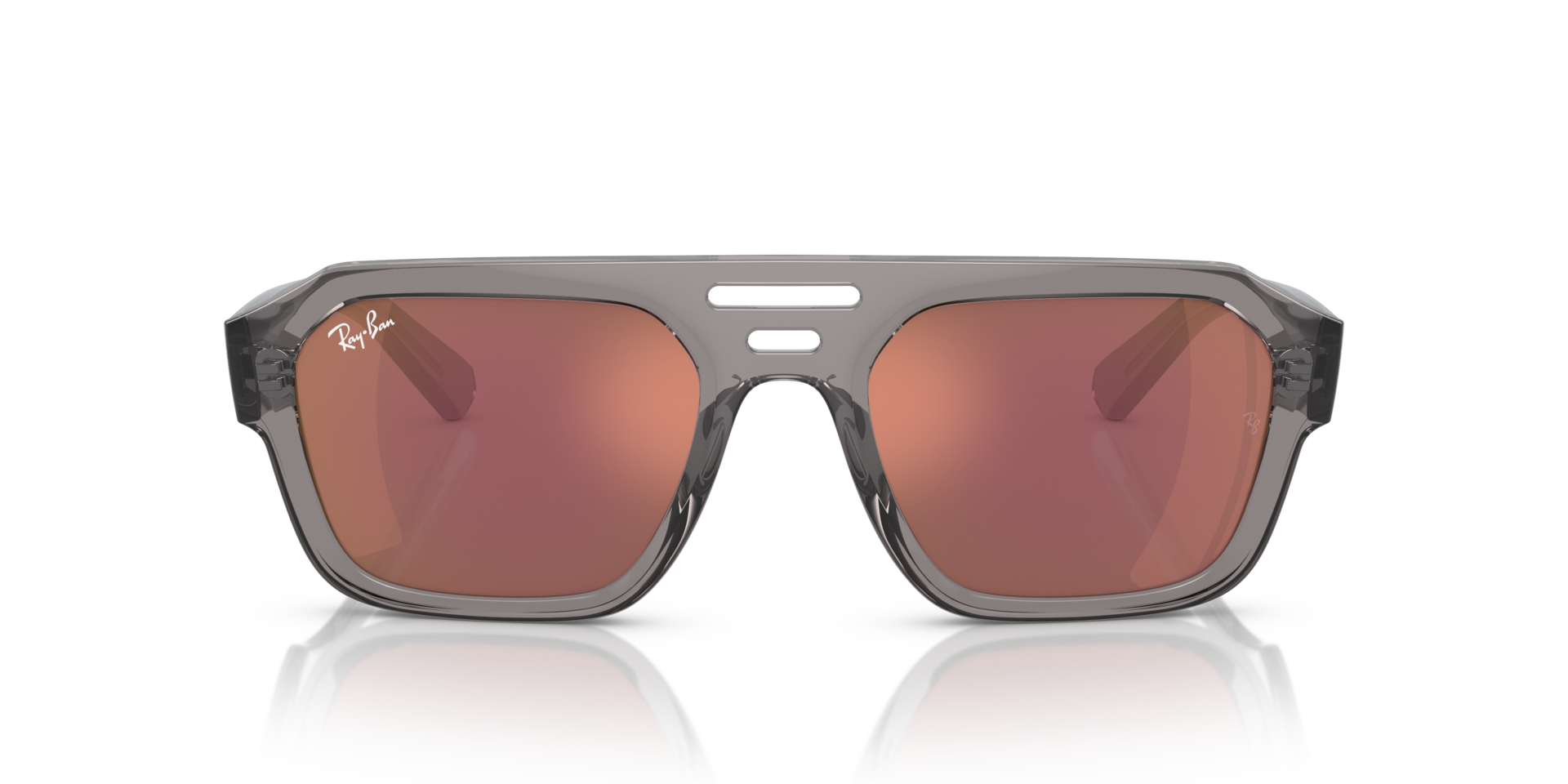 Corrigan Bio-Based Grau transparent KunststoffSunglass Frames von B24, Vorderansicht