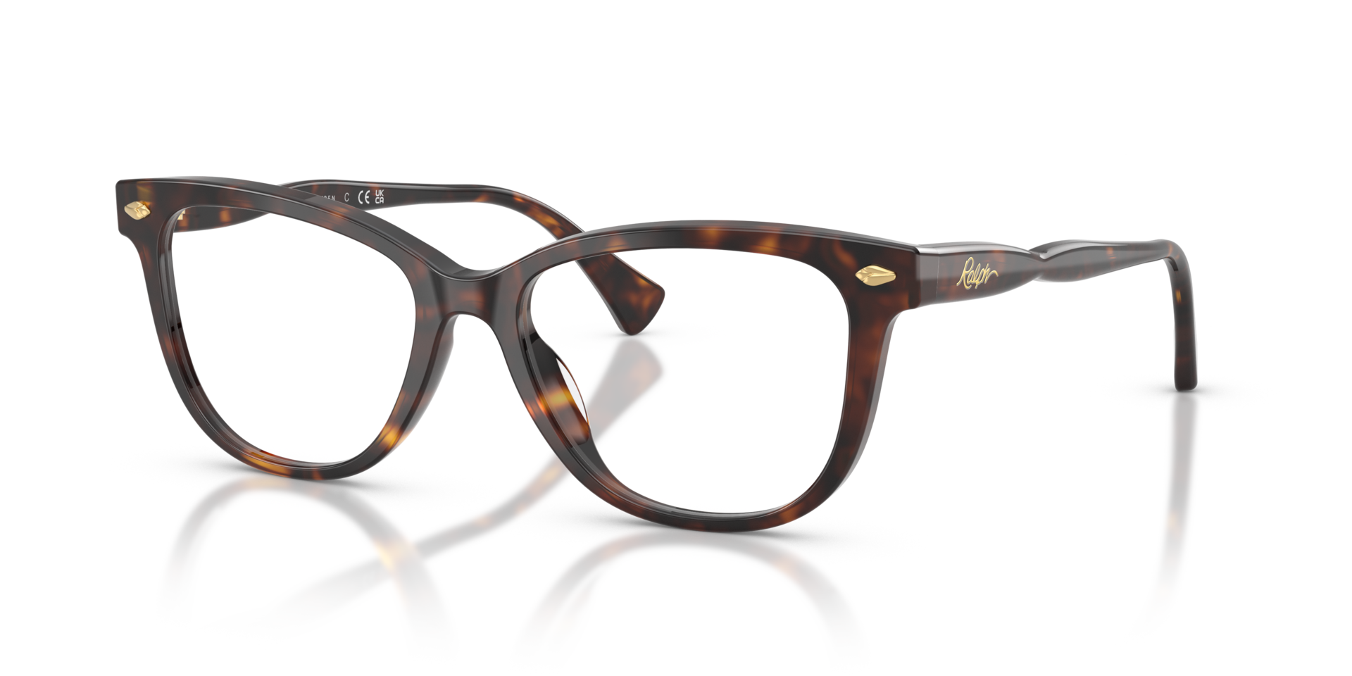 RA7189U Glänzendes Dunkelhavana AcetatEyeglass Frames von B24, Dreiviertelansicht