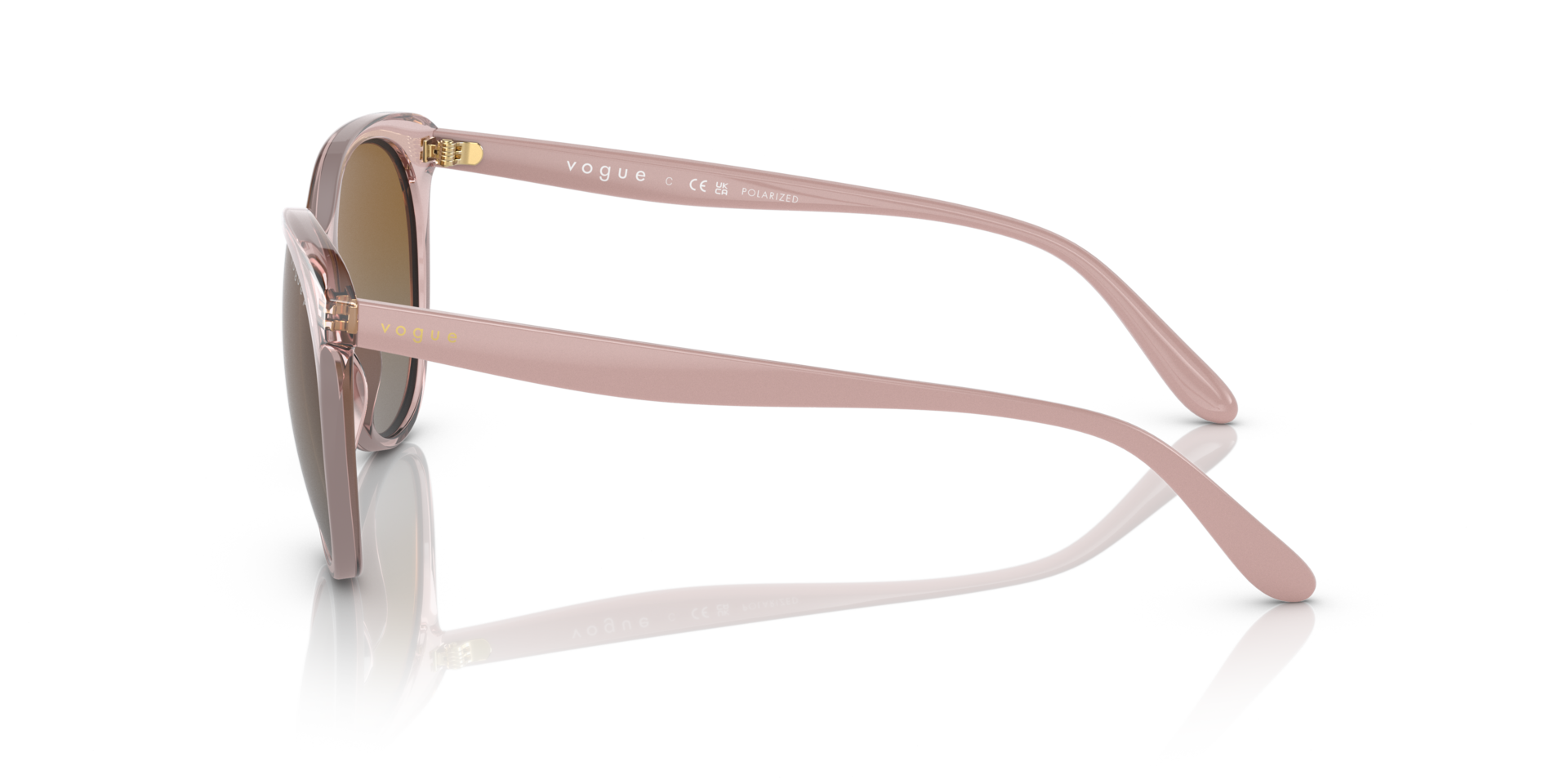 VO5453S Transparant Roze KunststofSunglass Frames van B24, Zijaanzicht