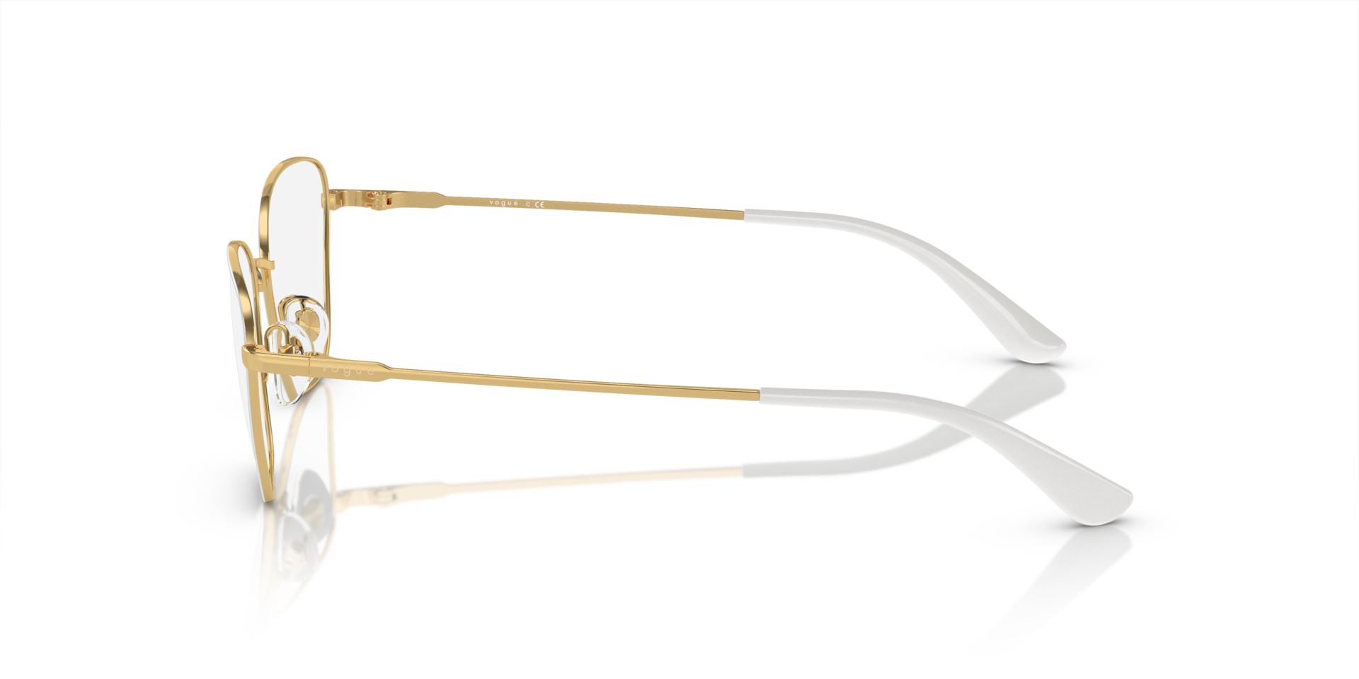 VO4163 Oben Weiß & Gold MetallEyeglass Frames von B24, Seitenansicht