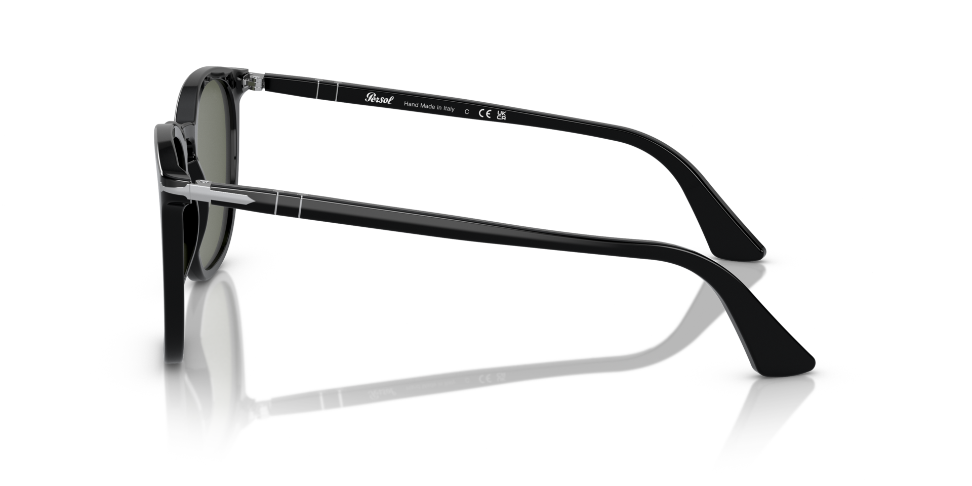 PO3316S Zwart AcetaatSunglass Frames van B24, Zijaanzicht