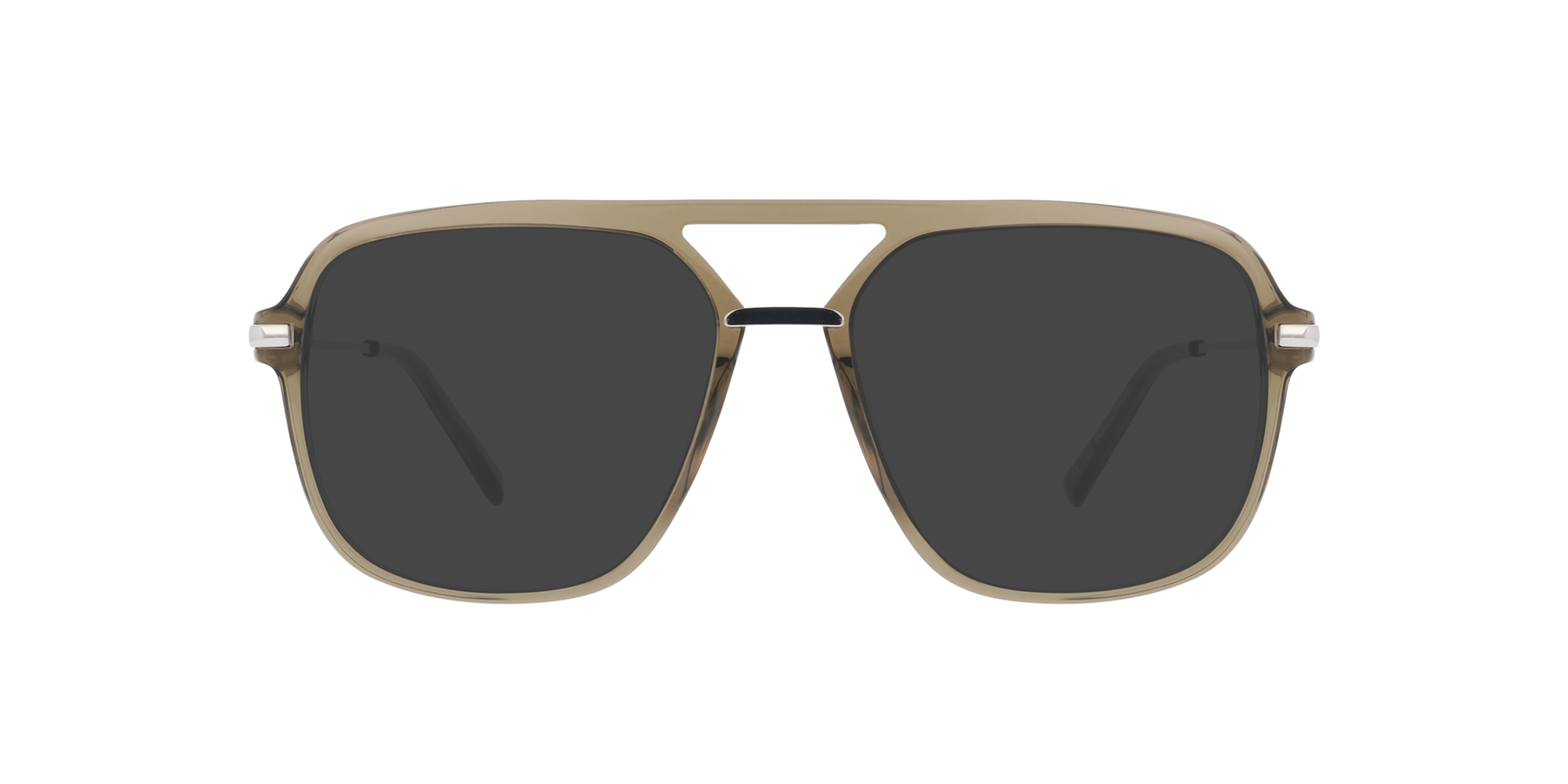Freddy Crystal Safari & Silver Metal AcetaatEyeglass Frames van B24, met getinte lenzen