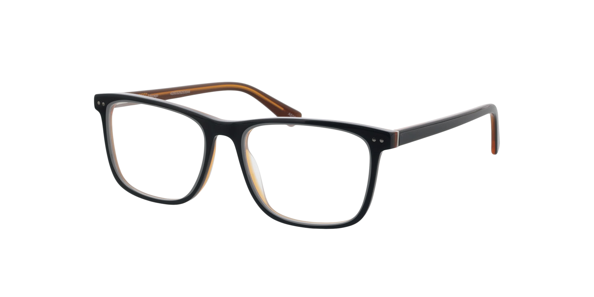 CHICAGO Trilayer Grey  &  Brown  &  Orange AcetatEyeglass Frames von B24, Dreiviertelansicht