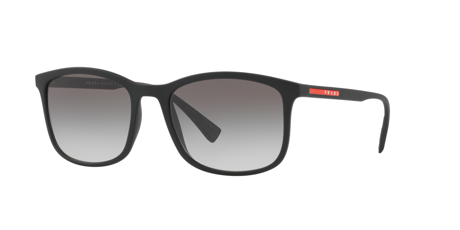 PS 01TS Zwart rubber KunststofSunglass Frames van B24, Hoekweergave