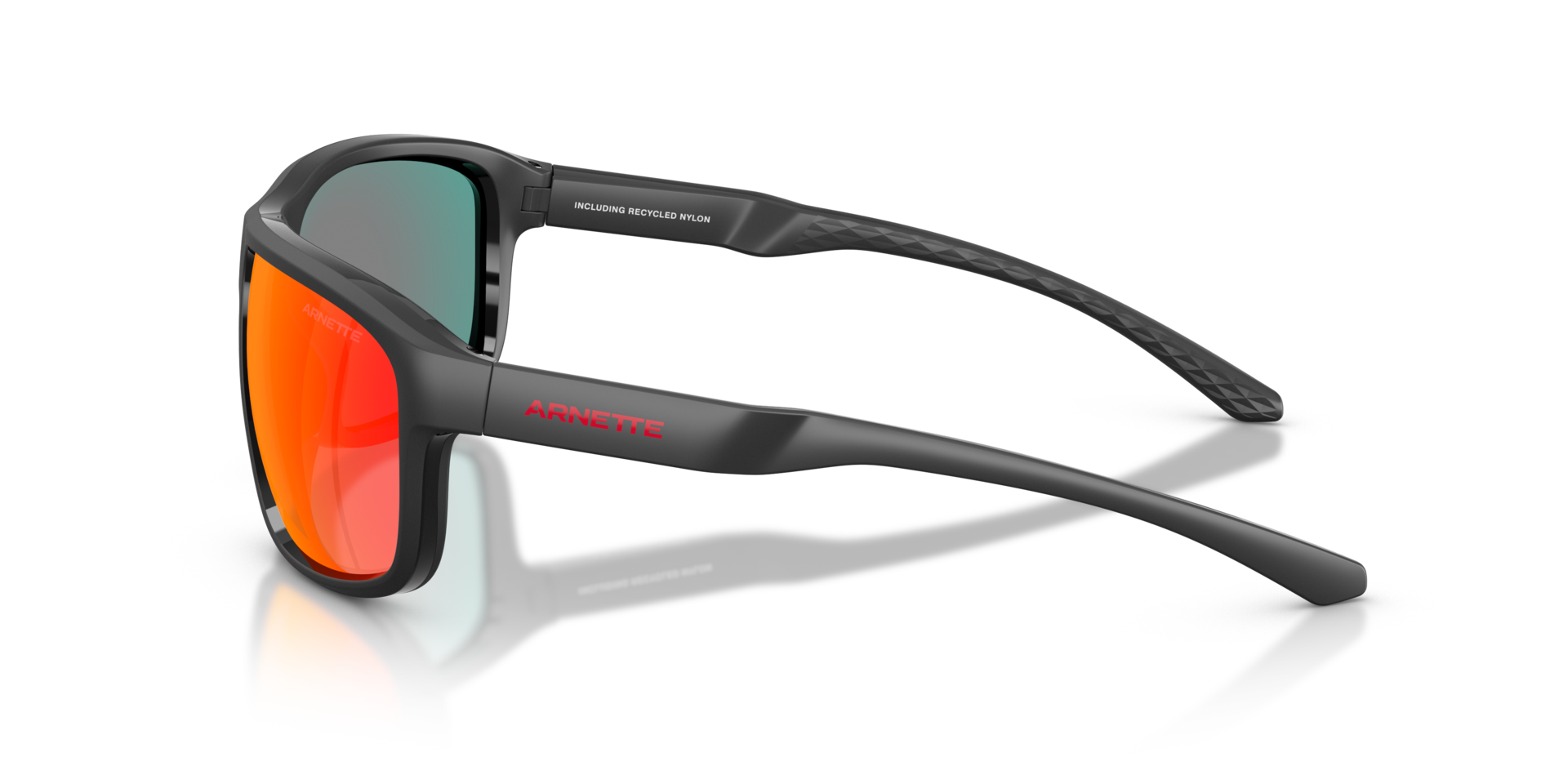 AN4374 Matte Recycled Black KunststofSunglass Frames van B24, Zijaanzicht