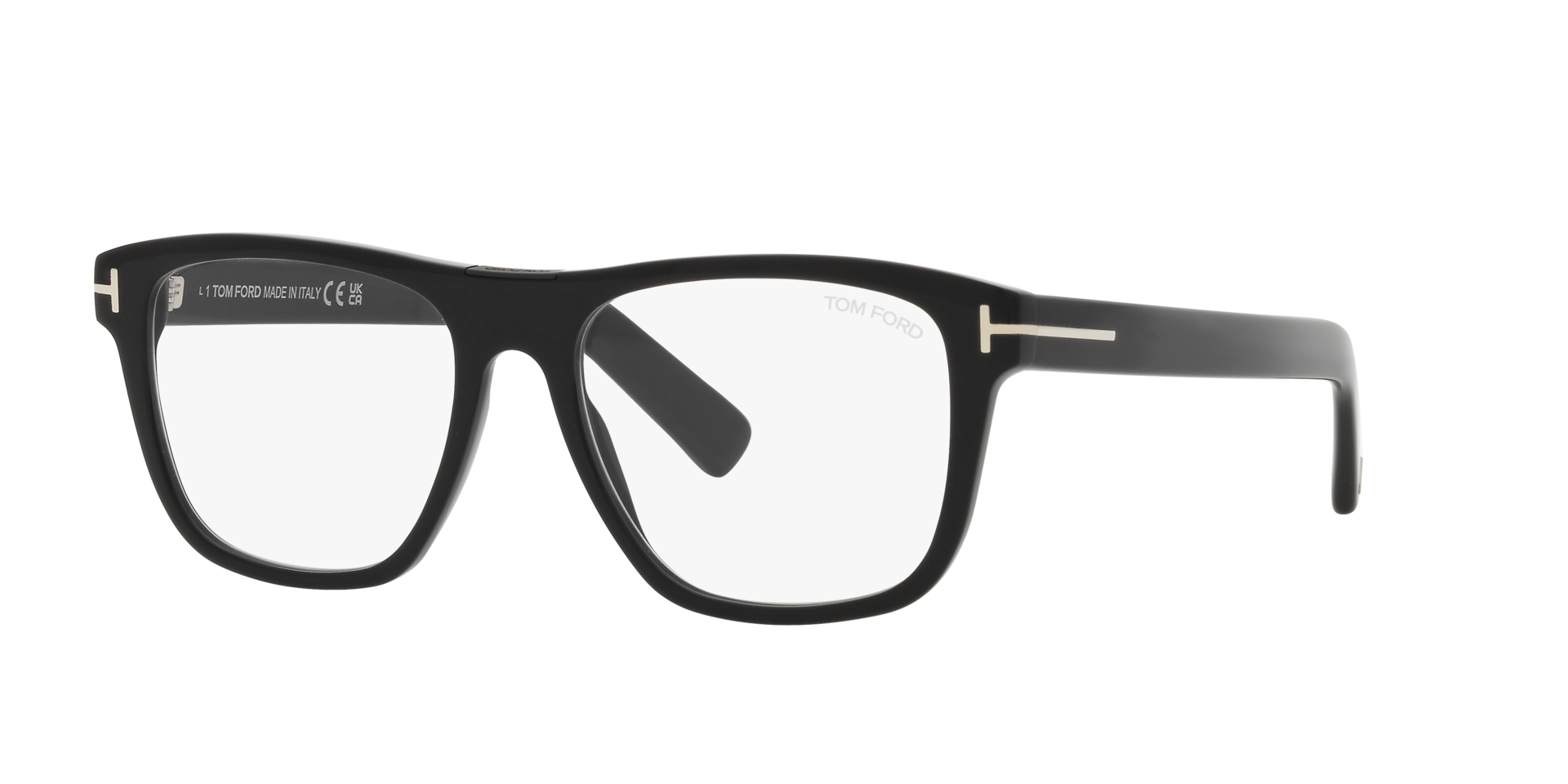 FT5902-B Glänzendes Schwarz AcetatEyeglass Frames von B24, Dreiviertelansicht