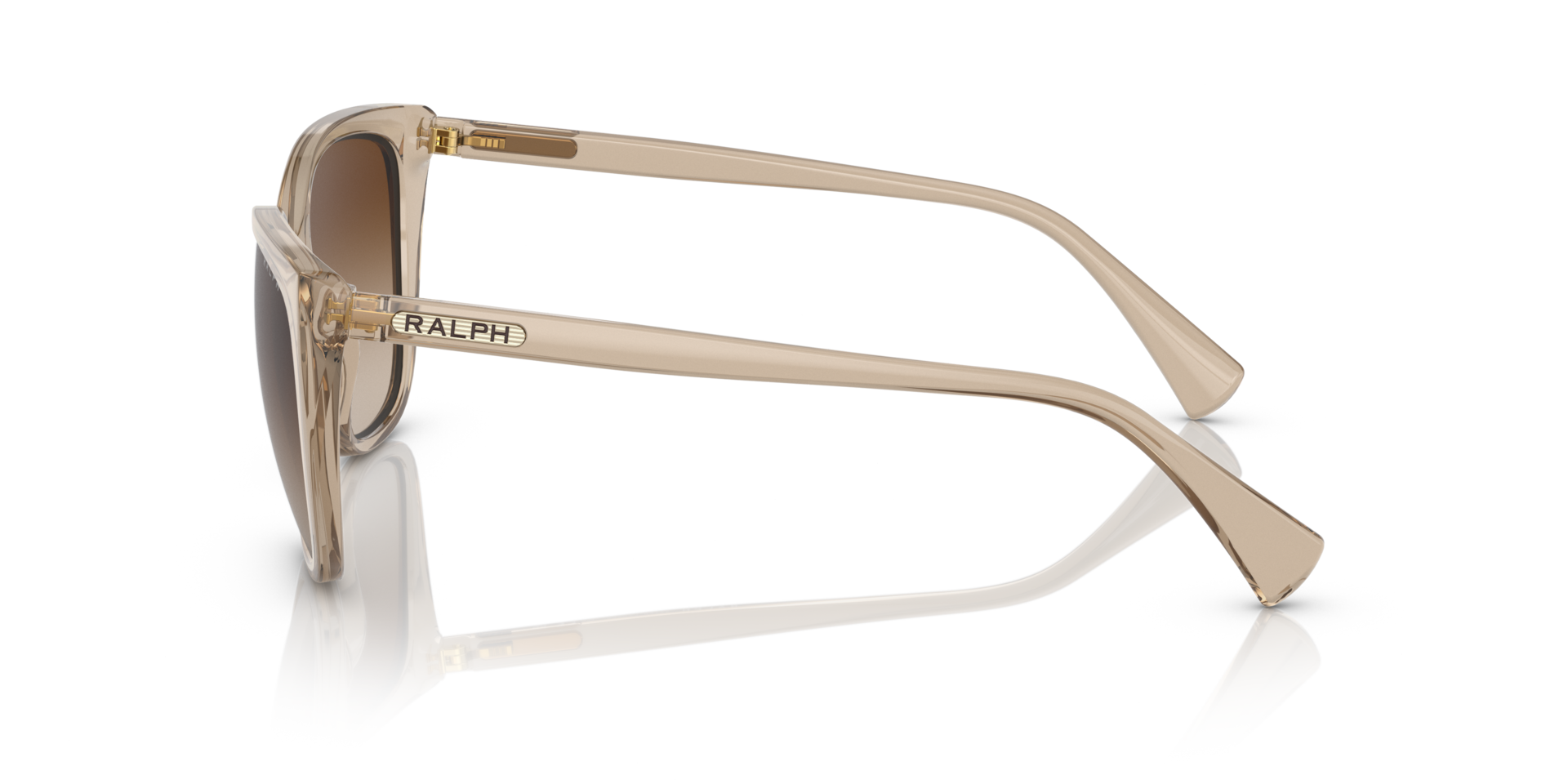 RA5274 Shiny Transparent Brown KunststoffSunglass Frames von B24, Seitenansicht