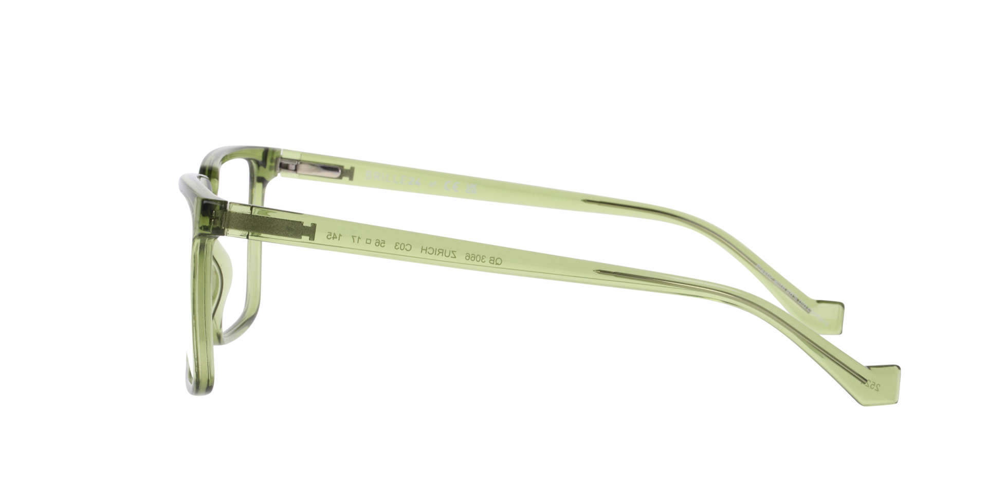 Zürich Crystal Khaki KunststofEyeglass Frames van B24, Zijaanzicht