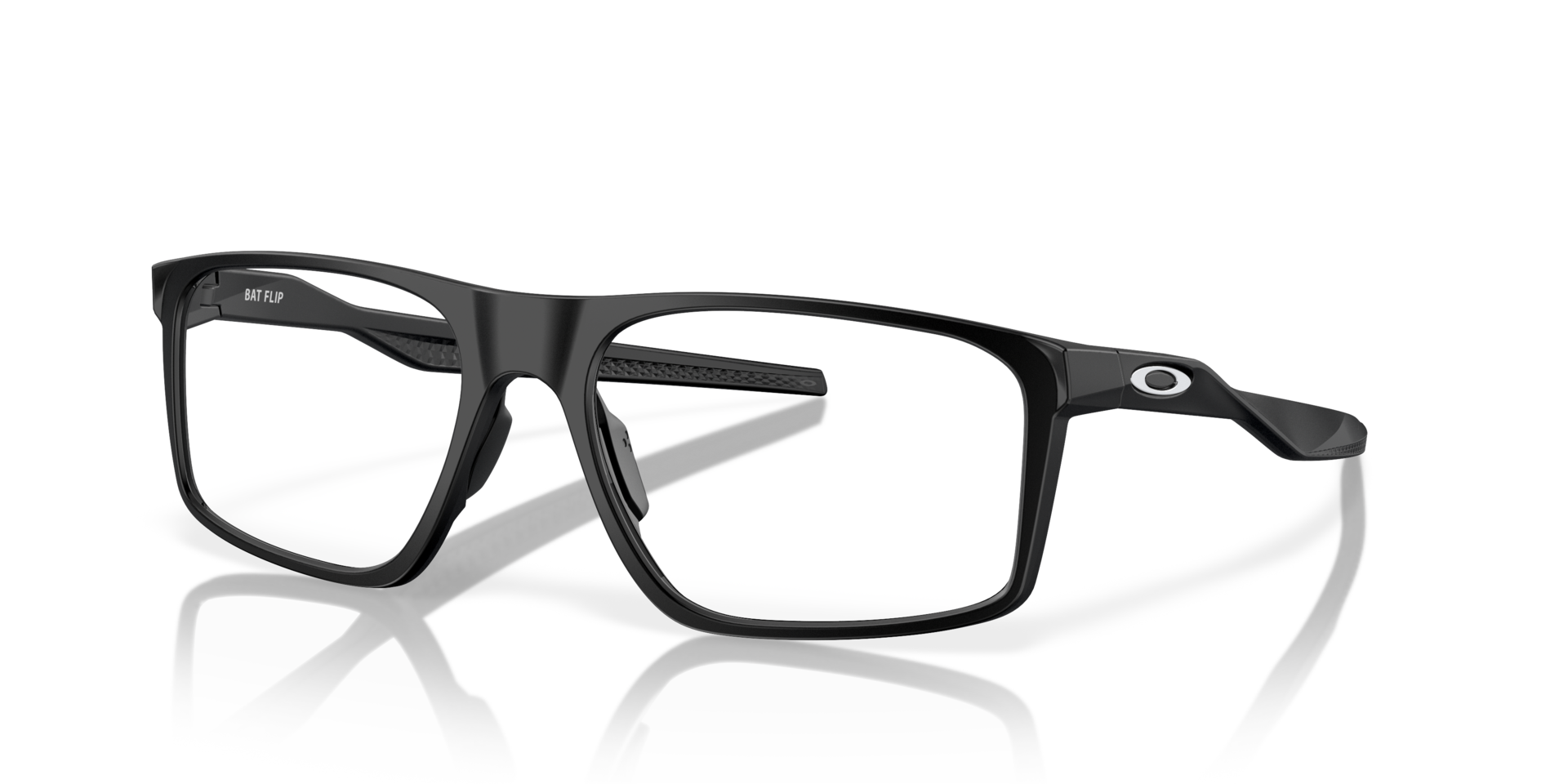 Bat Flip Satijnglans zwart KunststofEyeglass Frames van B24, Hoekweergave