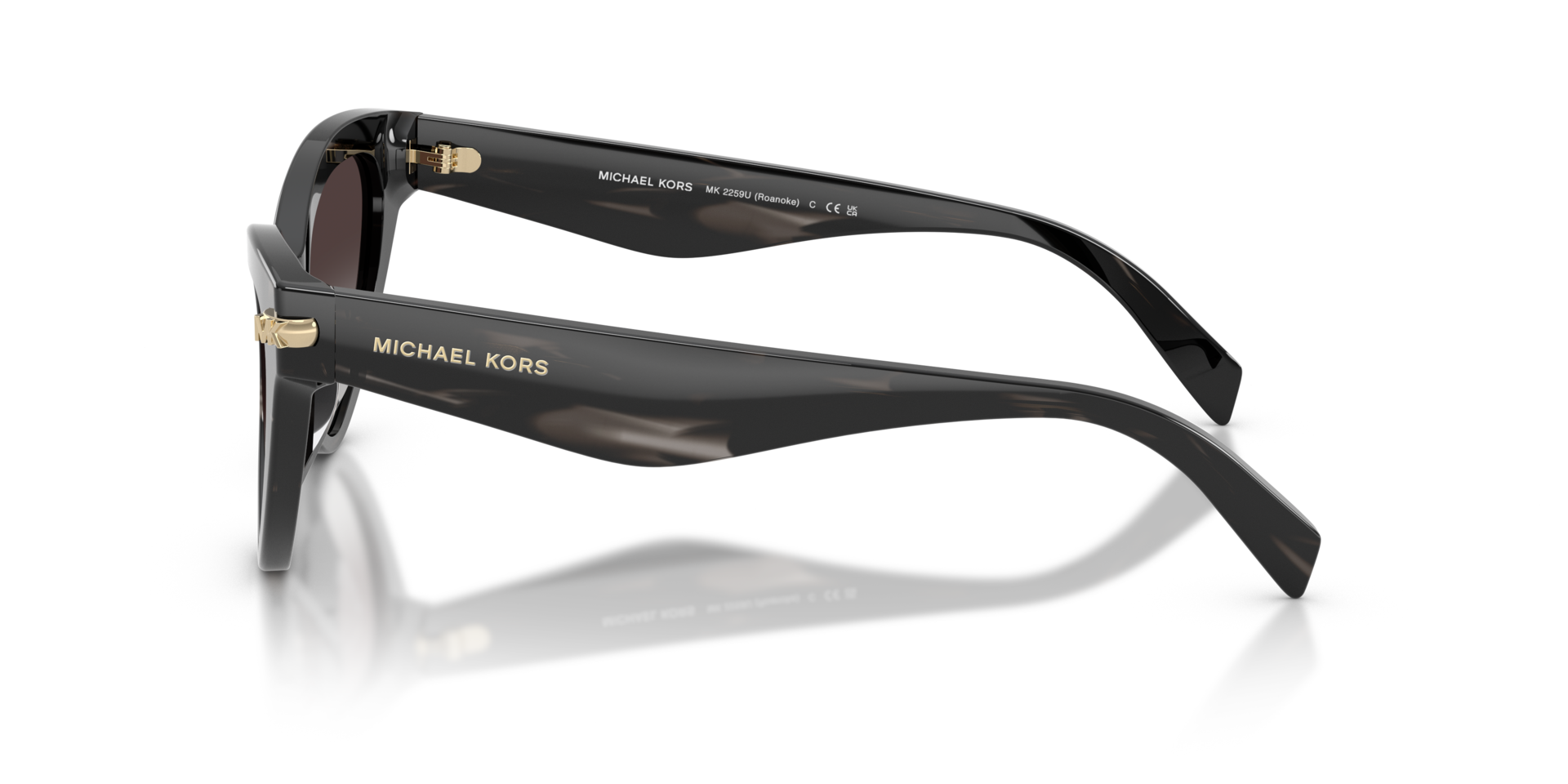 MK2259U Zwart Hoorn AcetaatSunglass Frames van B24, Zijaanzicht