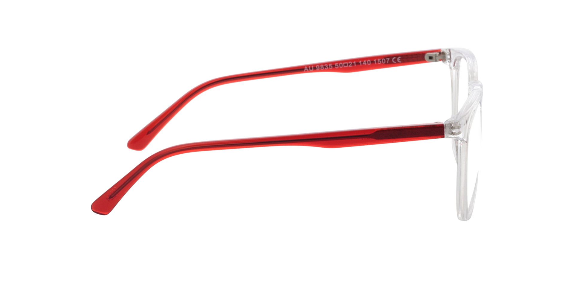 Utah Kristal & rood AcetaatEyeglass Frames van B24, Zijaanzicht