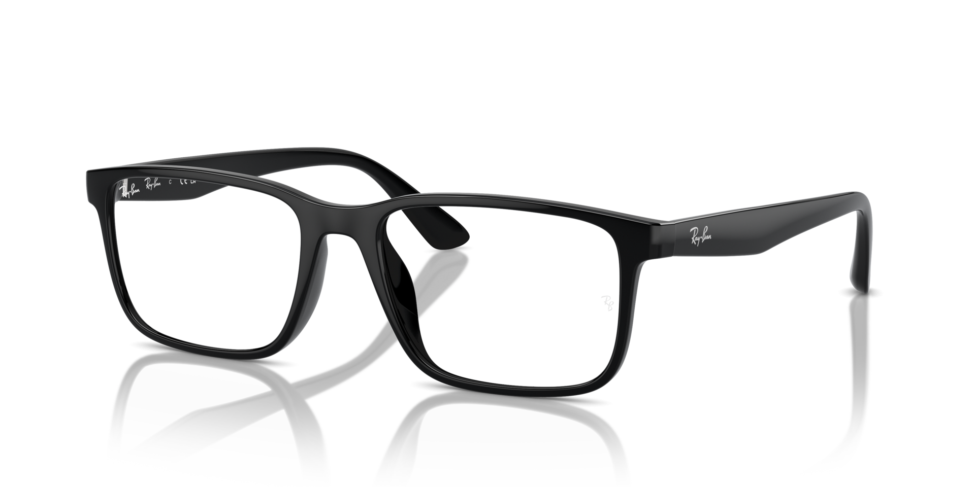 RB7241D Zwart KunststofEyeglass Frames van B24, Hoekweergave