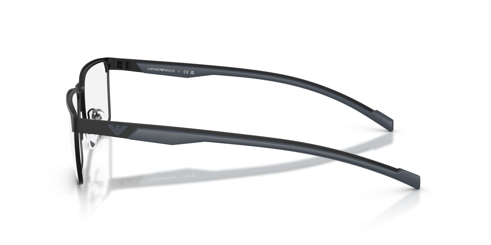 EA1190 Matt Schwarz MetallEyeglass Frames von B24, Seitenansicht