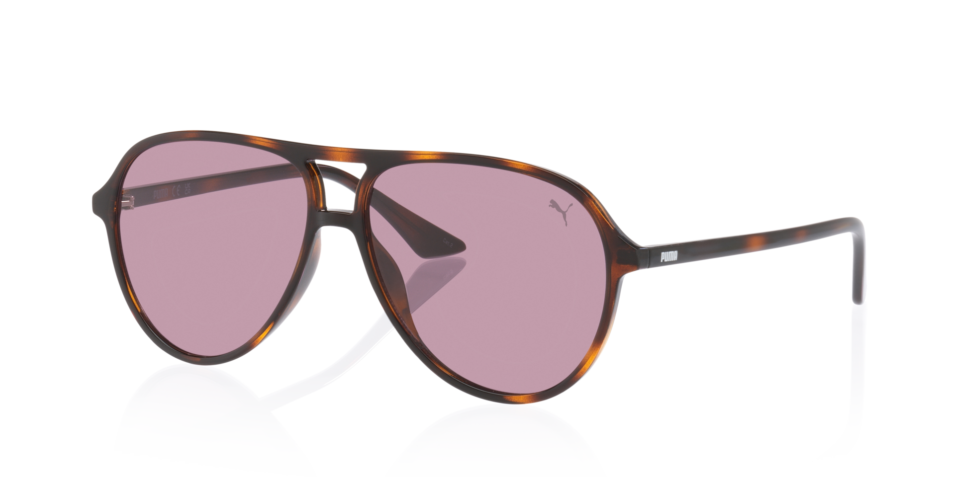 Pu0523S Tortoise KunststofSunglass Frames van B24, Hoekweergave