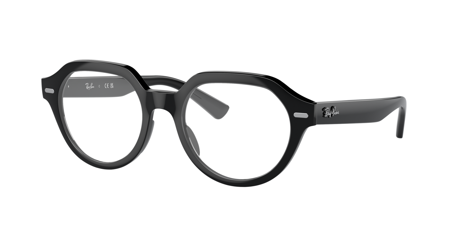 RB7214 Schwarz KunststoffEyeglass Frames von B24, Dreiviertelansicht
