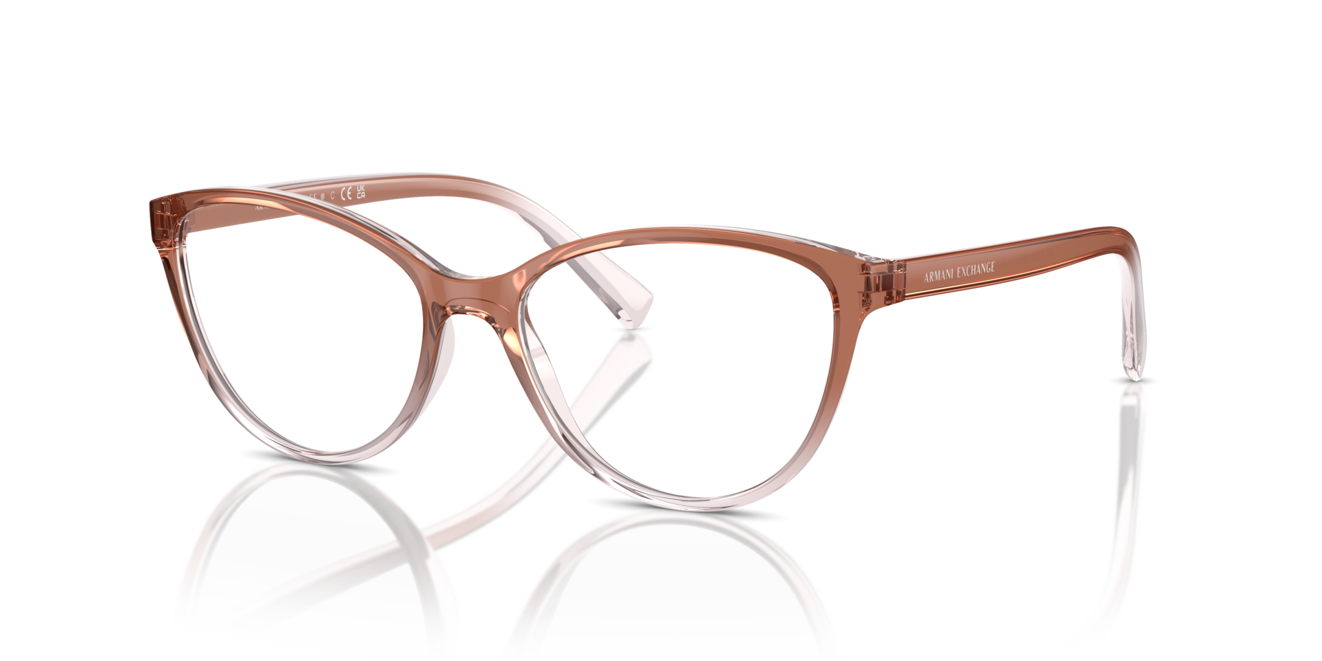 AX3053 Pink & Crystal KunststofEyeglass Frames van B24, Hoekweergave