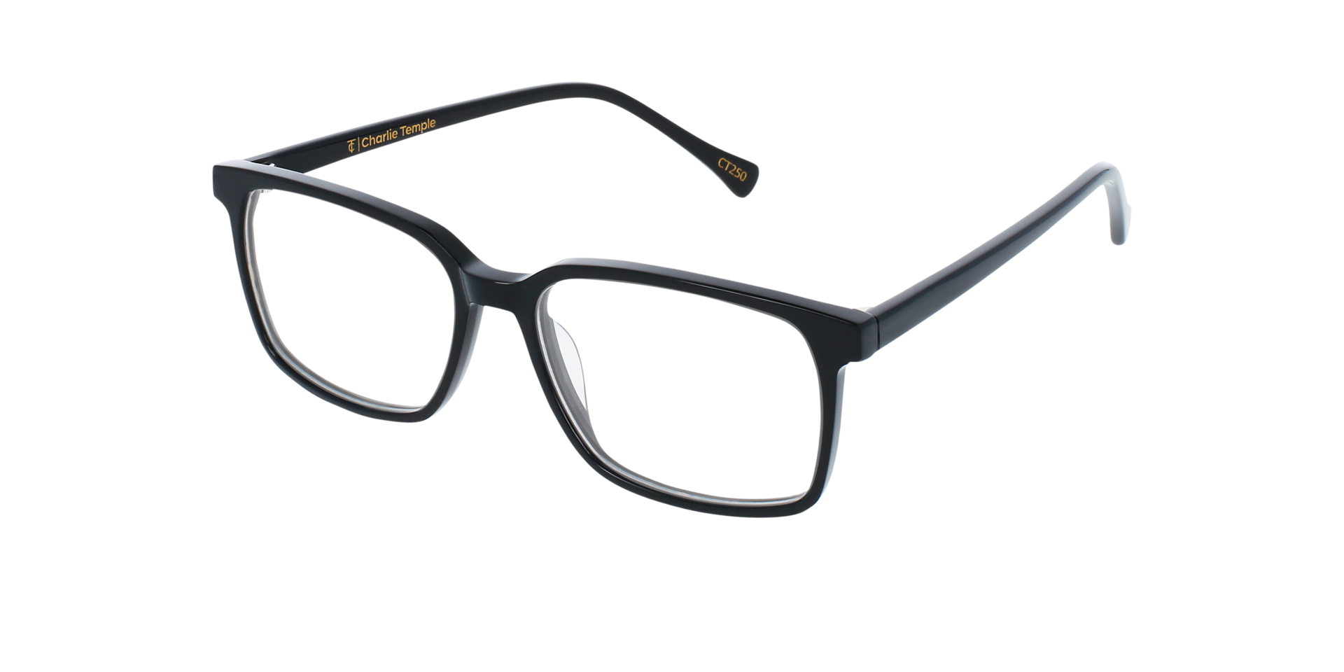 Mondrian Jet Black AcetaatEyeglass Frames van B24, Hoekweergave