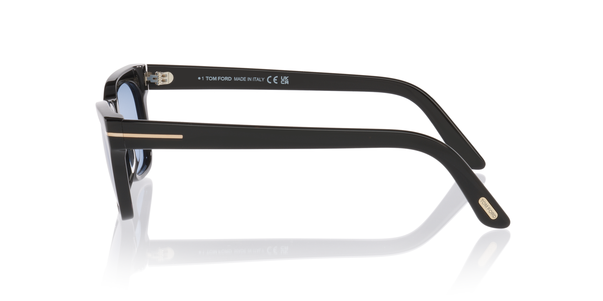 Penn-02 Glänzendes Schwarz AcetatSunglass Frames von B24, Seitenansicht