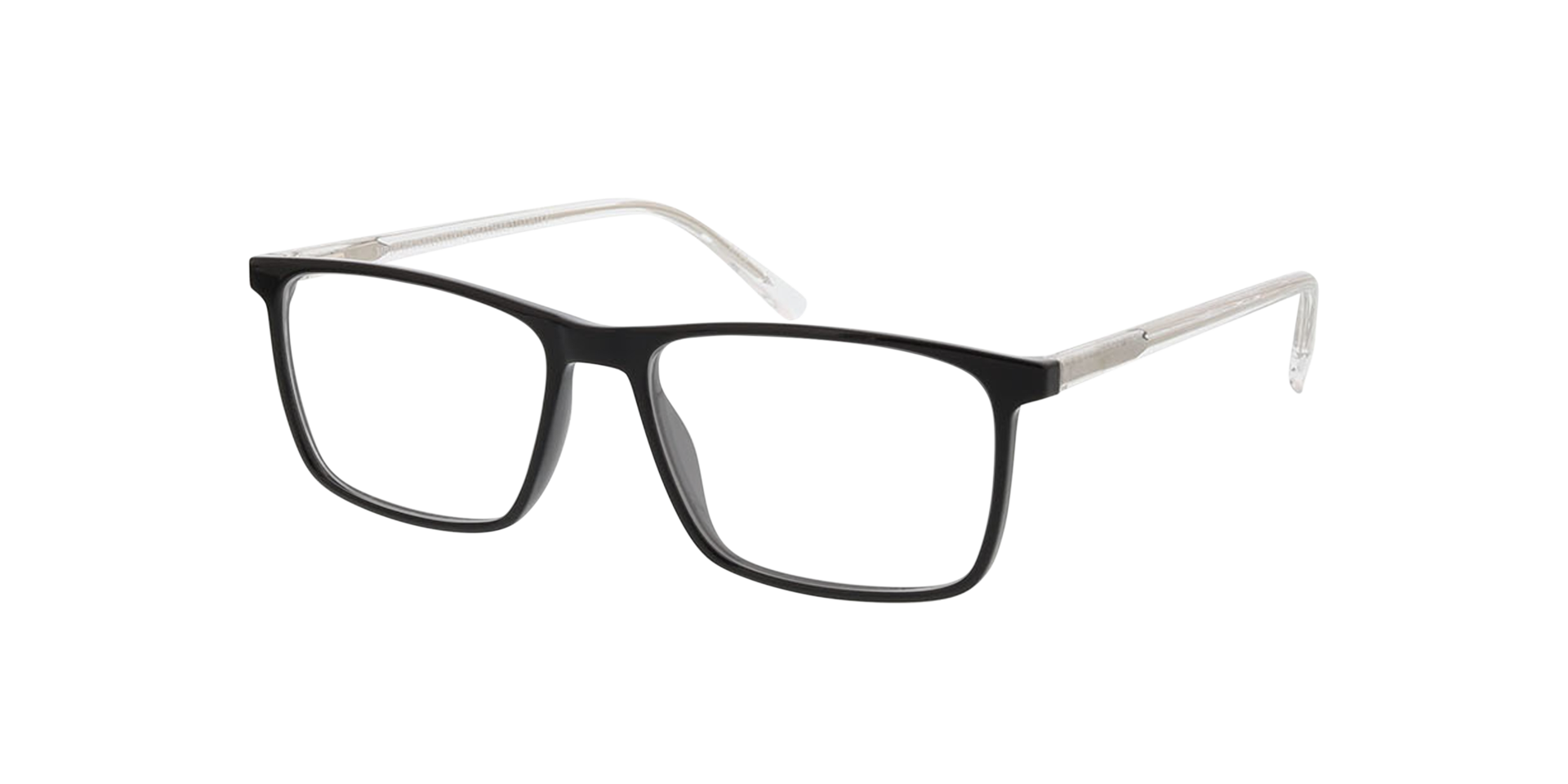 Rockford Schwarz & Kristall KunststoffEyeglass Frames von B24, Dreiviertelansicht