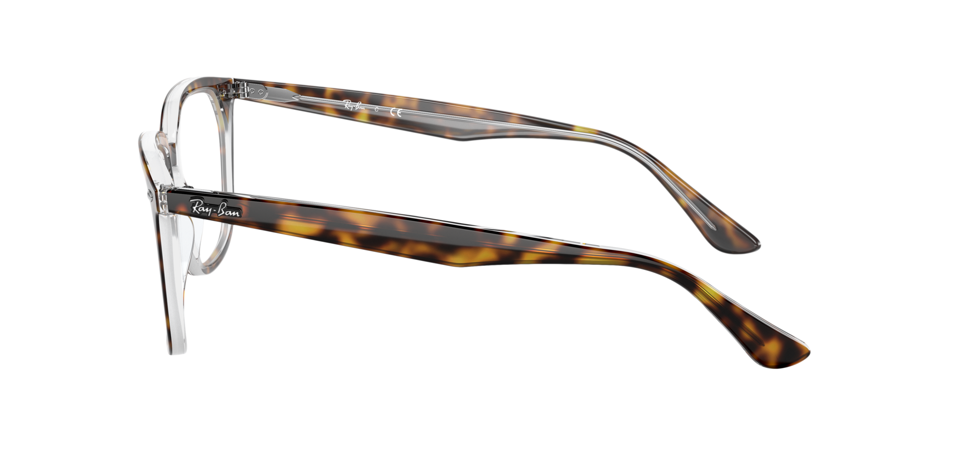 RB4362V Havana auf Transparent AcetatEyeglass Frames von B24, Seitenansicht