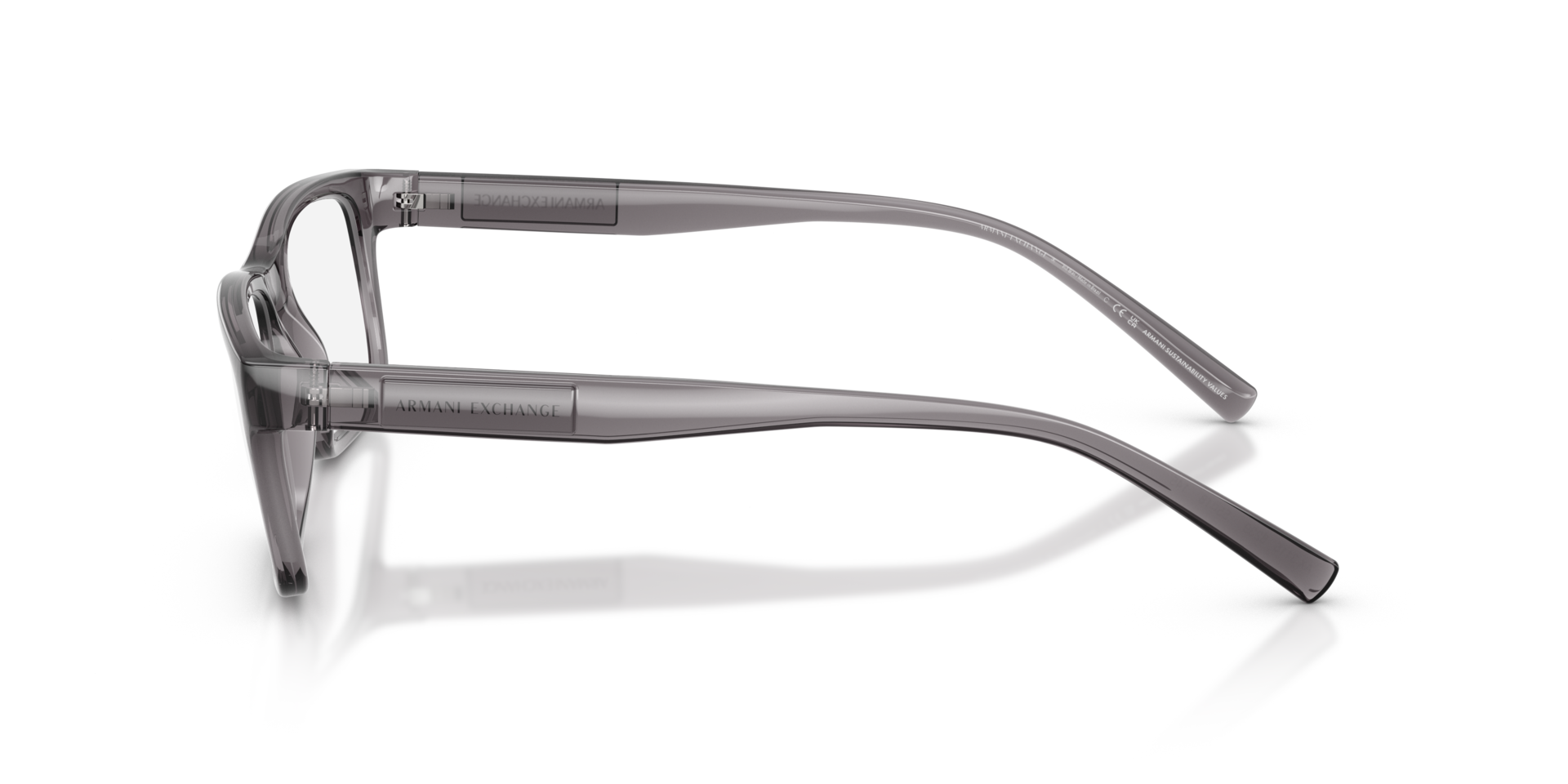 AX3115 Glanzend Transparant Grijs KunststofEyeglass Frames van B24, Zijaanzicht