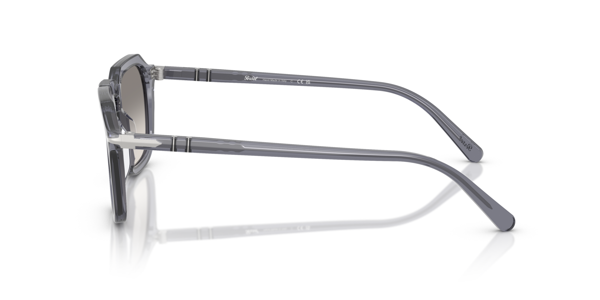 PO3292S Transparent Ocean AcetaatSunglass Frames van B24, Zijaanzicht