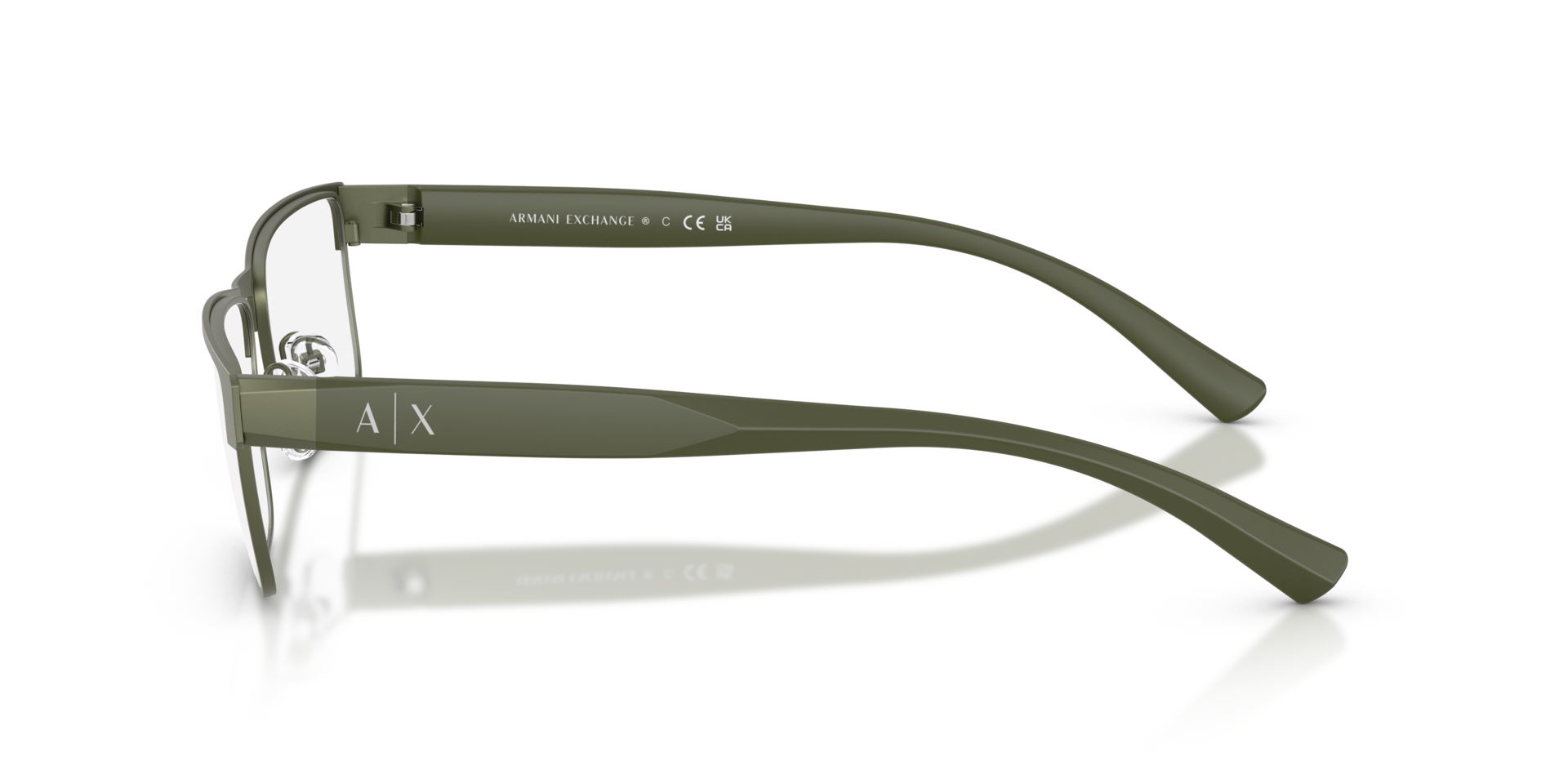 AX1078 Matte Green MetallEyeglass Frames von B24, Seitenansicht