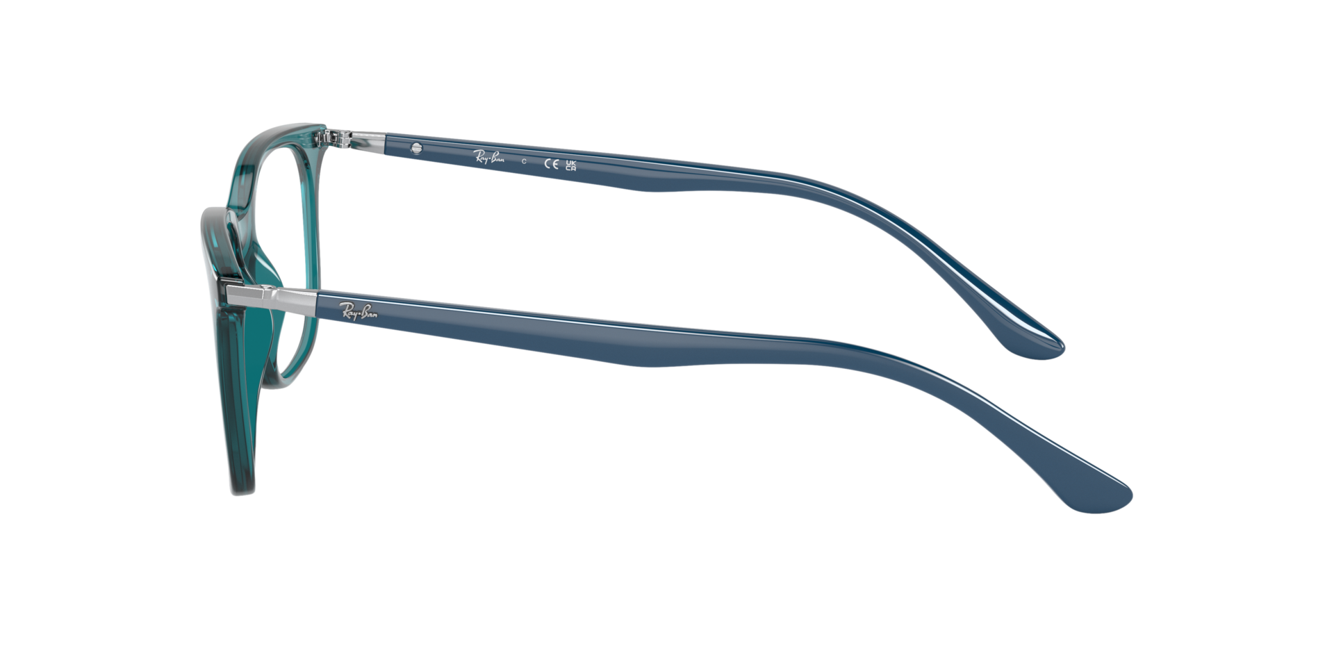 RB7211 Transparant Turquoise KunststofEyeglass Frames van B24, Zijaanzicht