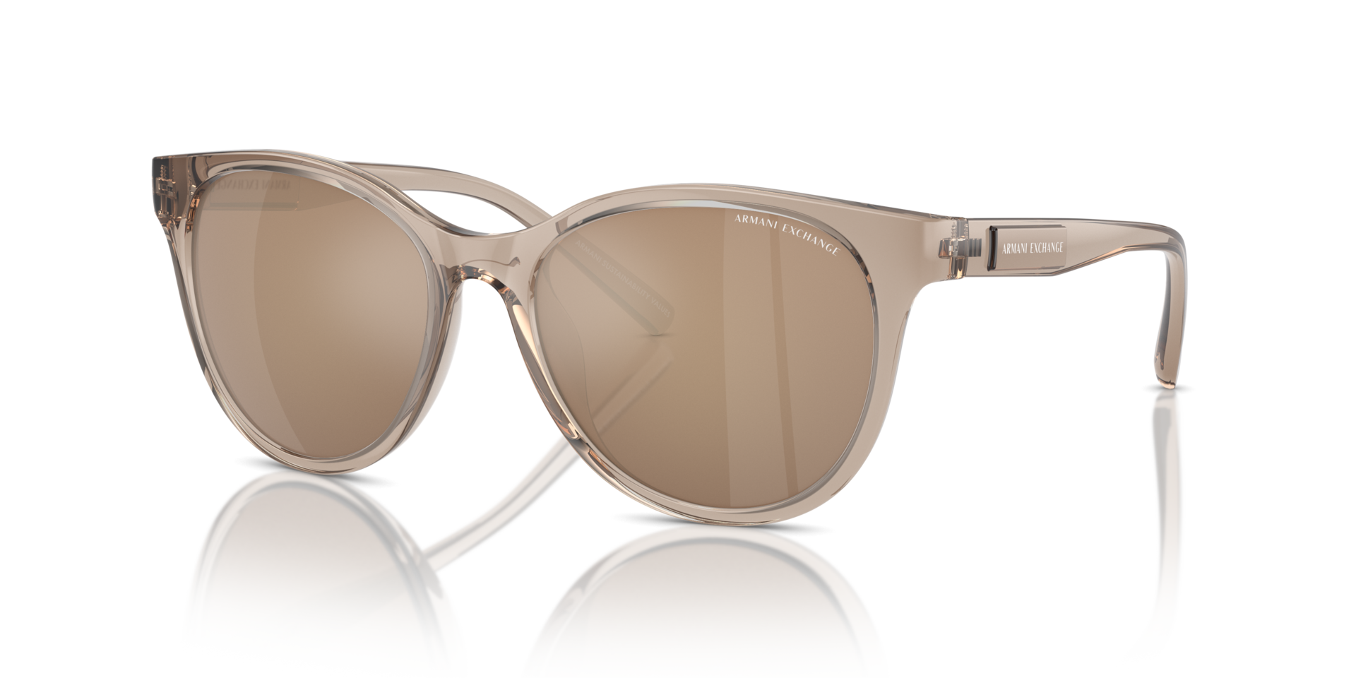 AX4144SU Shiny Transparent Brown KunststoffSunglass Frames von B24, Dreiviertelansicht