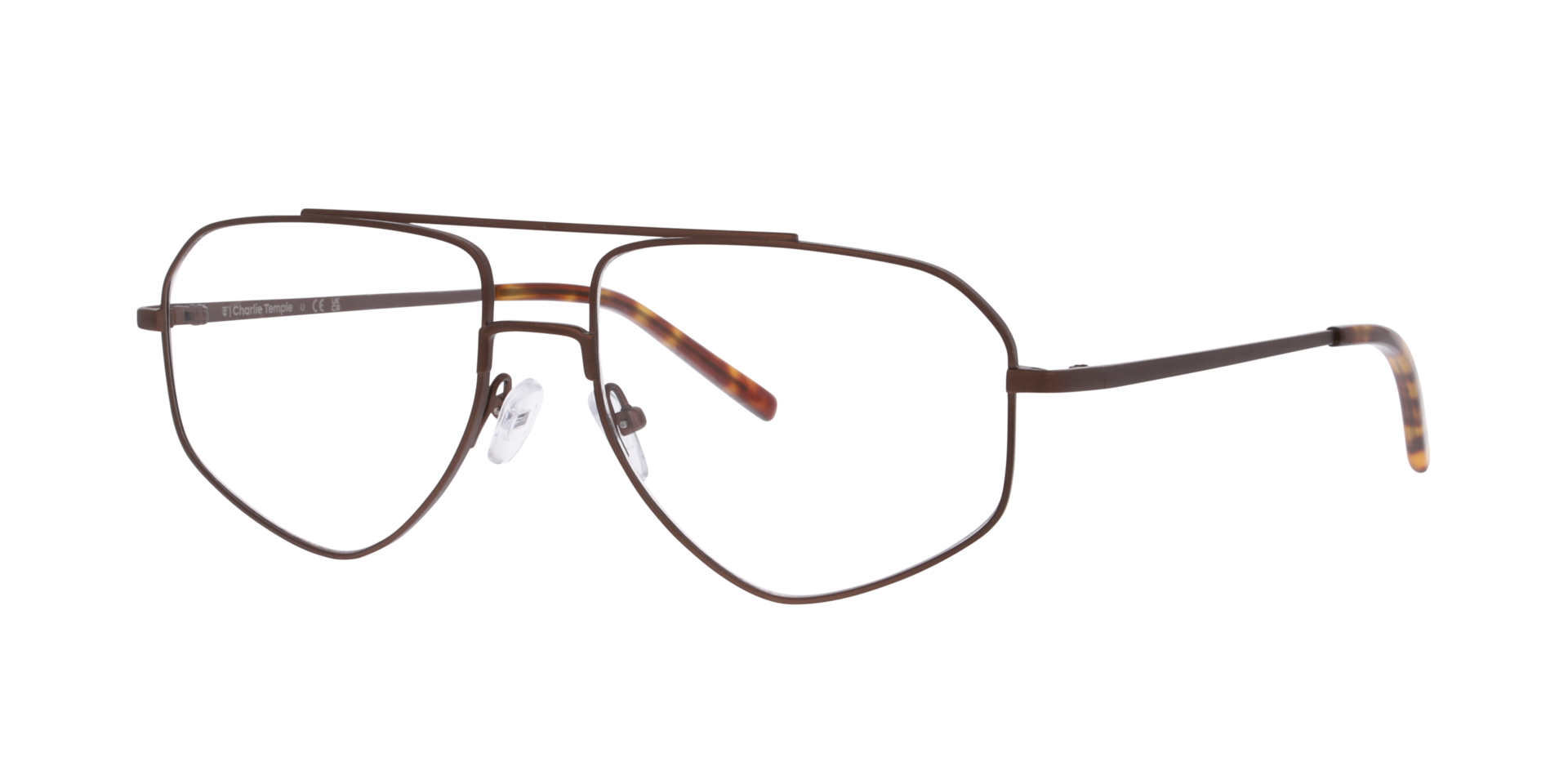 Zaviero Matte Bronze TitanEyeglass Frames von B24, Dreiviertelansicht