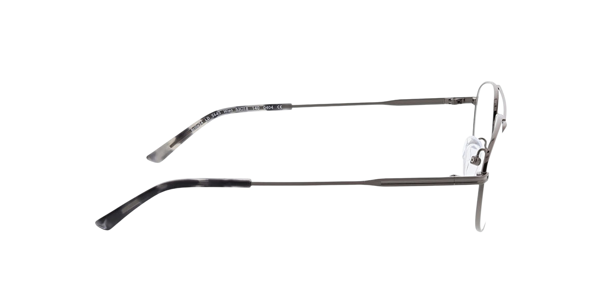 Wien Gunmetal  &  grijs Havana MetaalEyeglass Frames van B24, Zijaanzicht