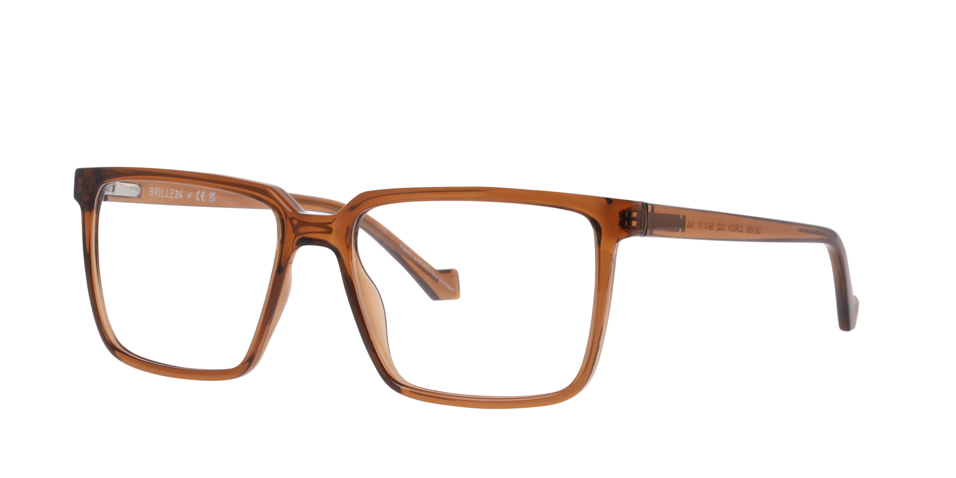 Zürich Crystal Braun KunststoffEyeglass Frames von B24, Dreiviertelansicht