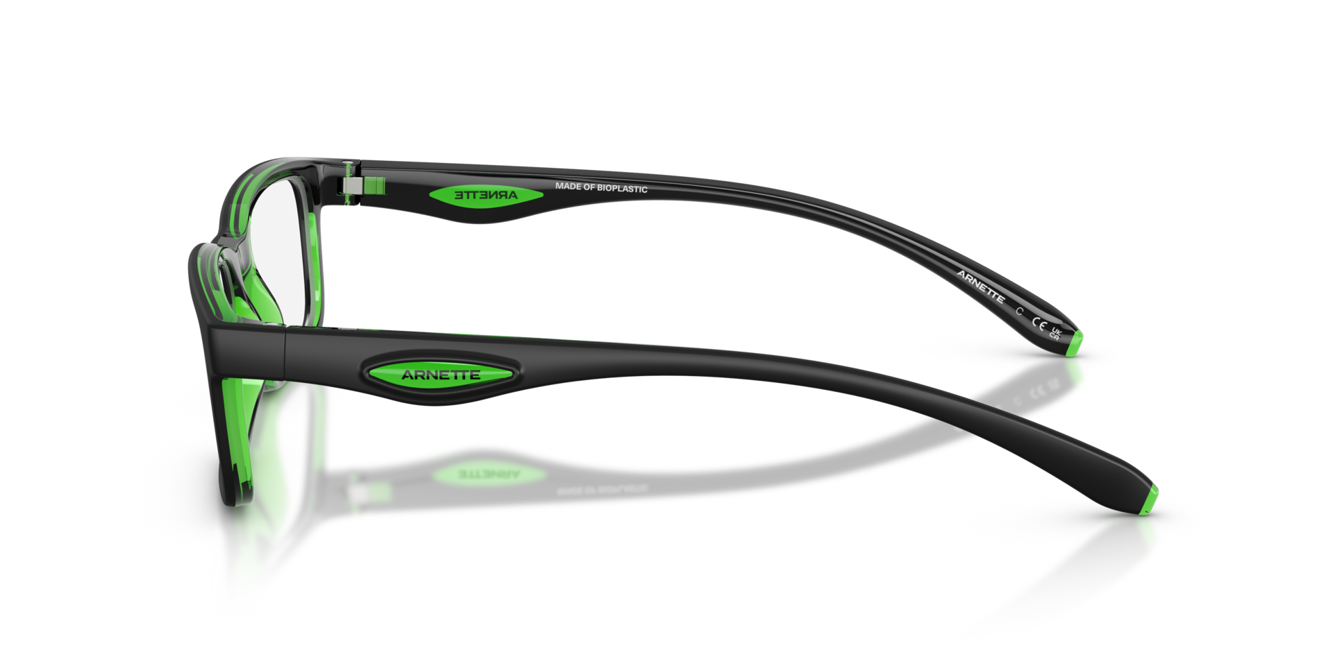 AN7283 Black & Green KunststofEyeglass Frames van B24, Zijaanzicht