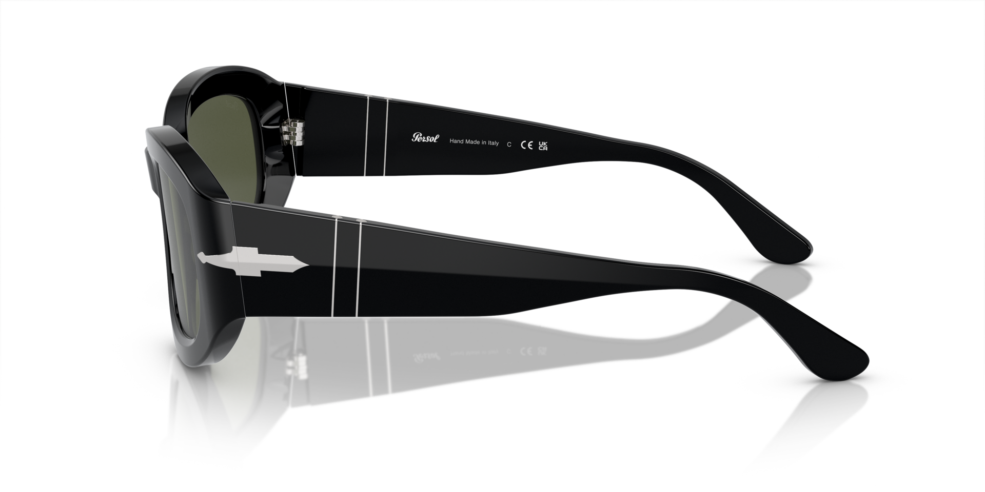PO3335S Schwarz AcetatSunglass Frames von B24, Seitenansicht