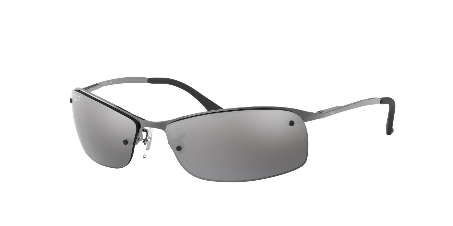 RB3183 Staalgrijs MetaalSunglass Frames van B24, Hoekweergave