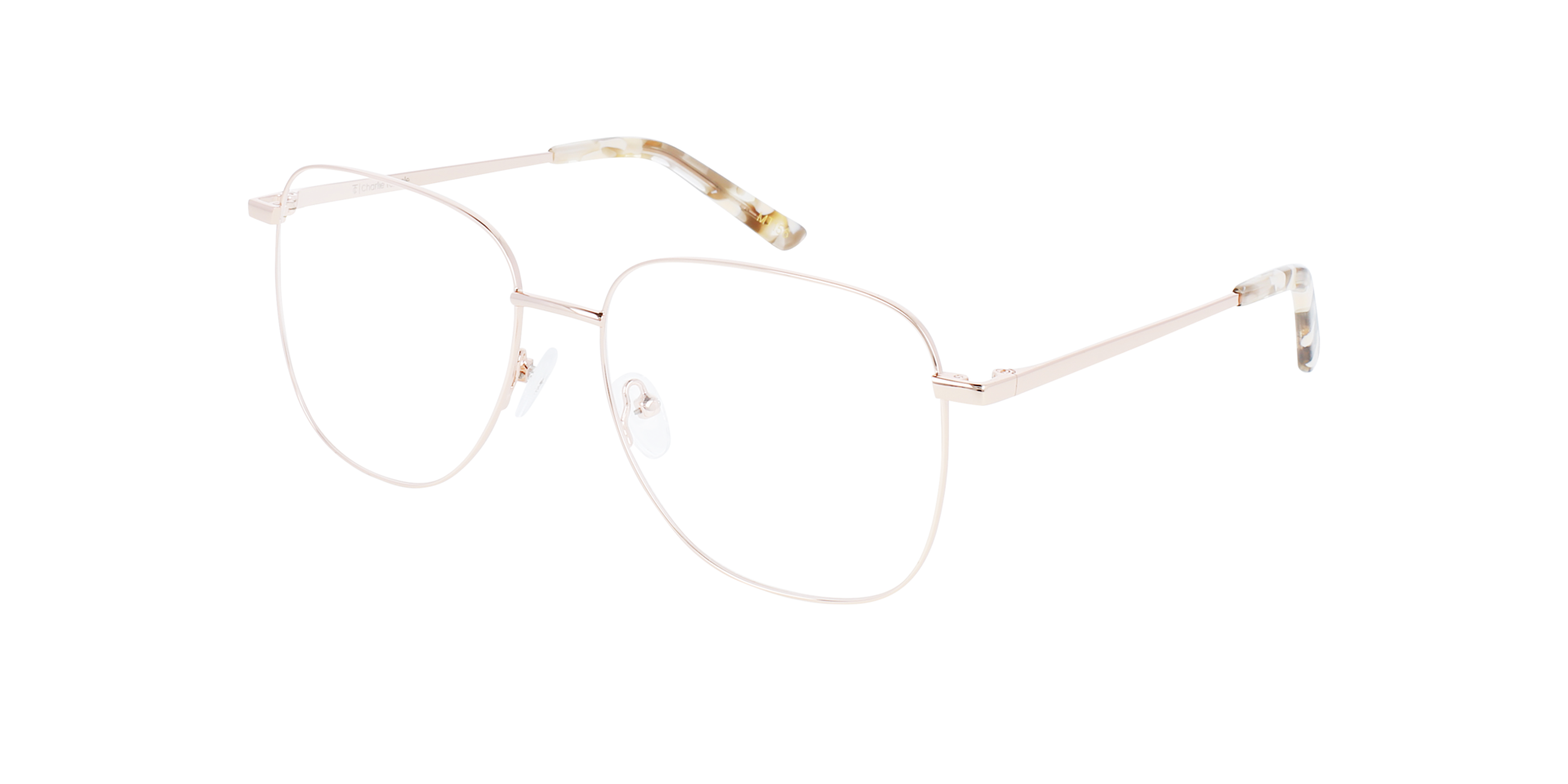 Miley Rose Gold Metal MetallEyeglass Frames von B24, Dreiviertelansicht