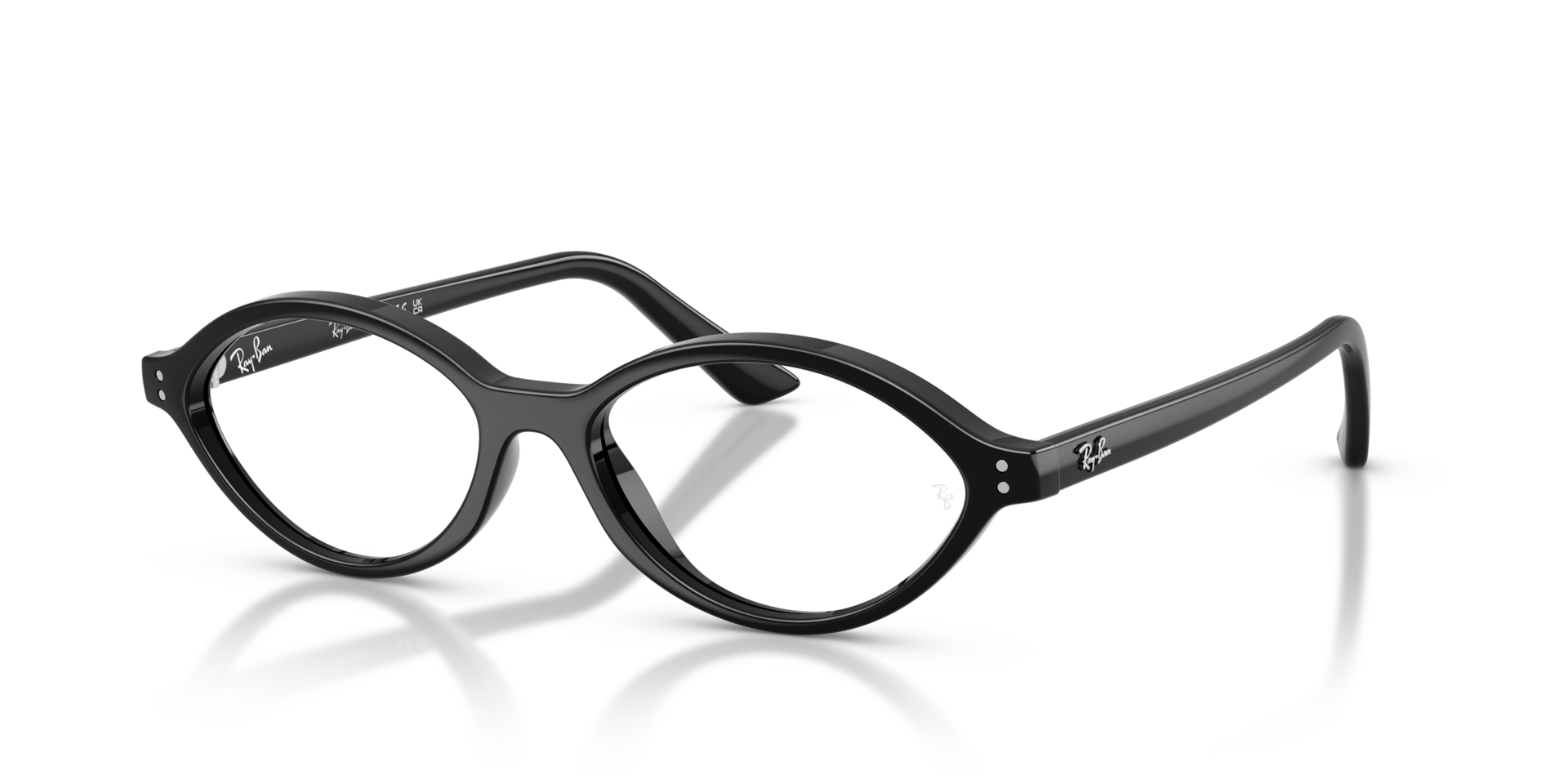 RB7265 Zwart KunststofEyeglass Frames van B24, Hoekweergave