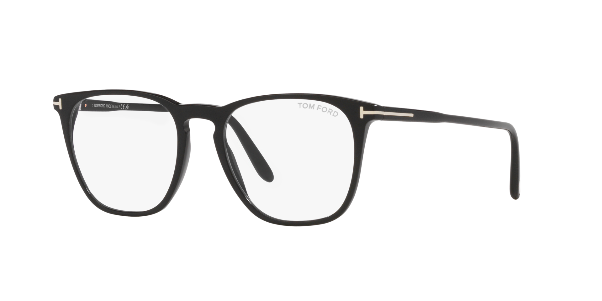 FT5937-B Zwart glanzend AcetaatEyeglass Frames van B24, Hoekweergave