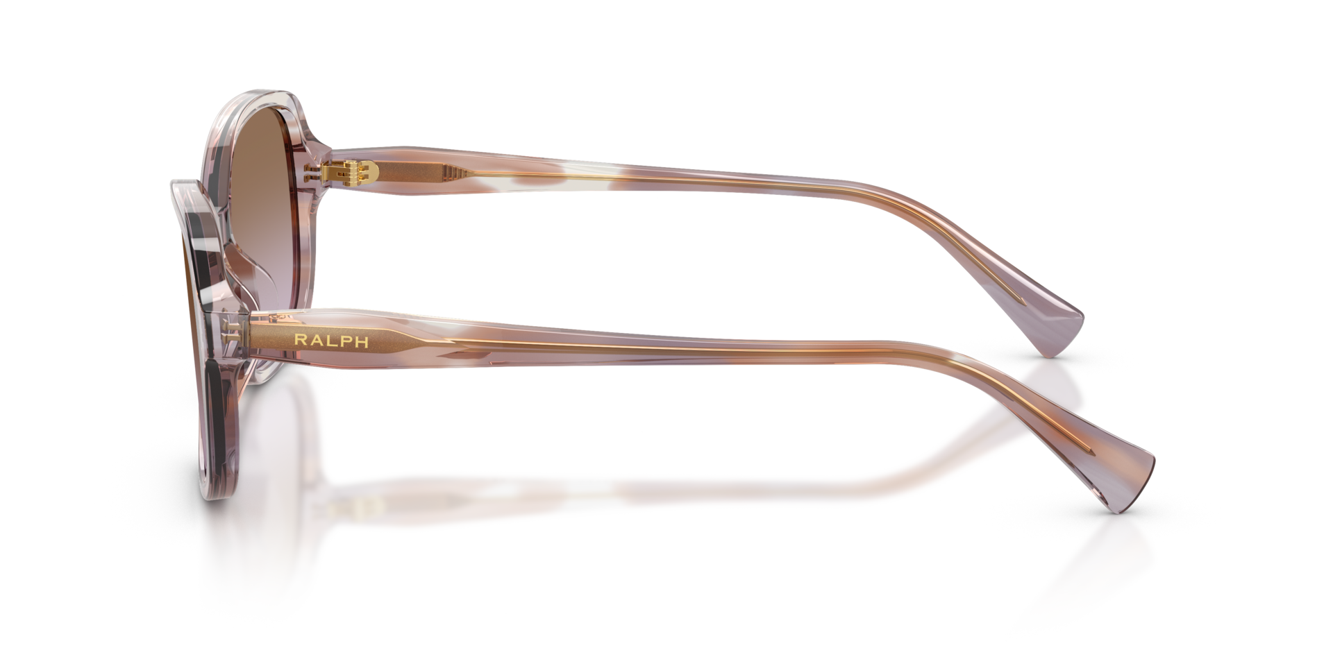 RA5351U Bruin Gestreept AcetaatSunglass Frames van B24, Zijaanzicht