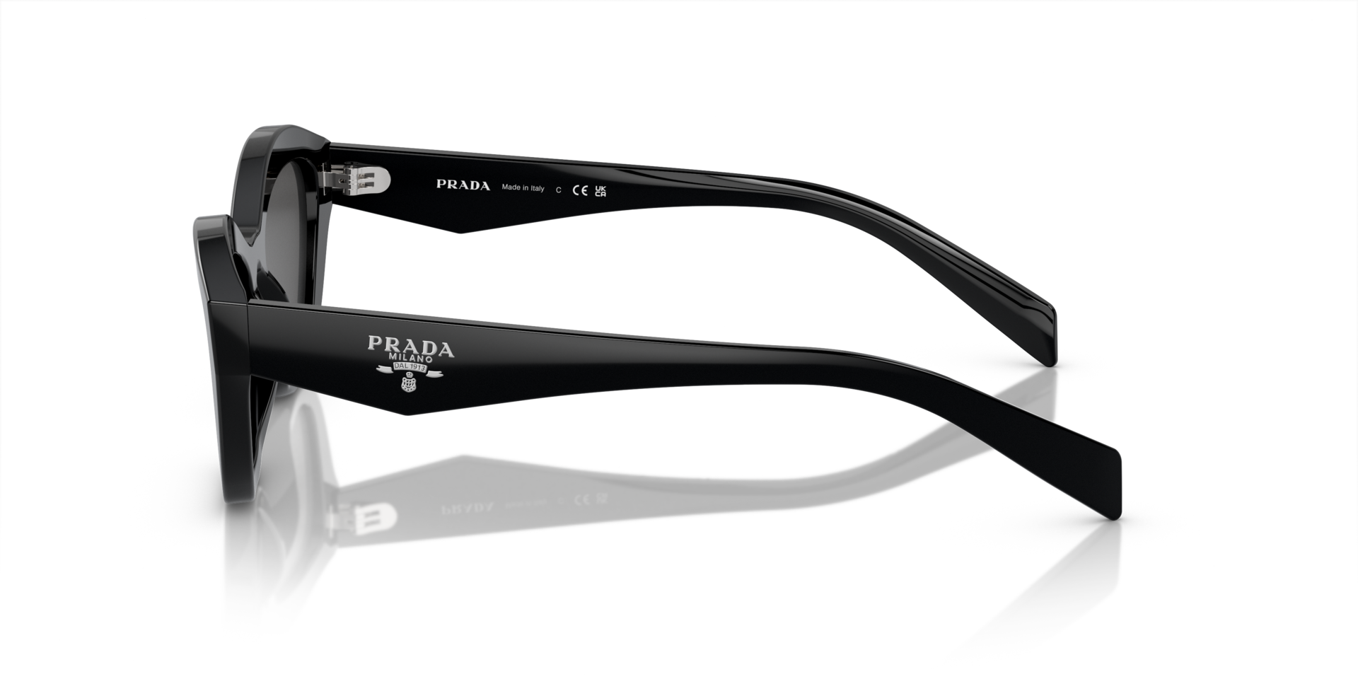 PR A02S Schwarz AcetatSunglass Frames von B24, Seitenansicht