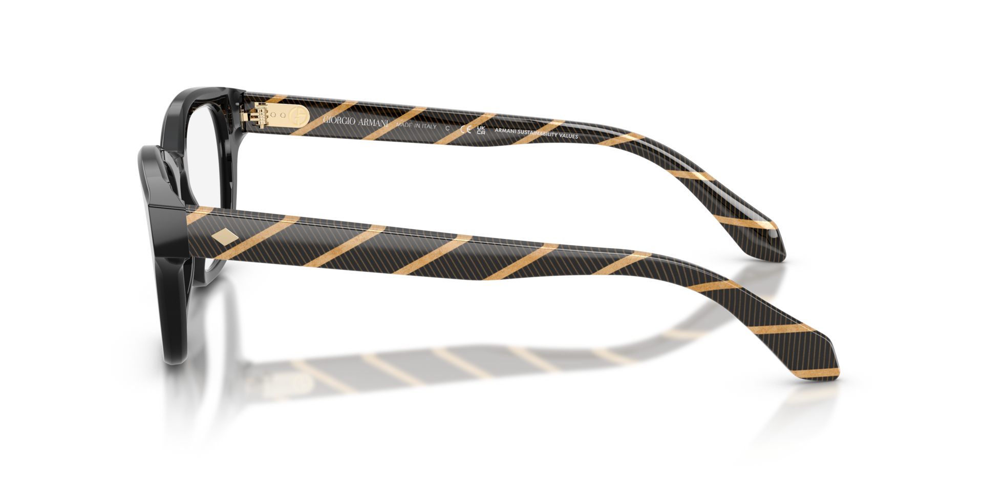 AR7274 Zwart AcetaatEyeglass Frames van B24, Zijaanzicht
