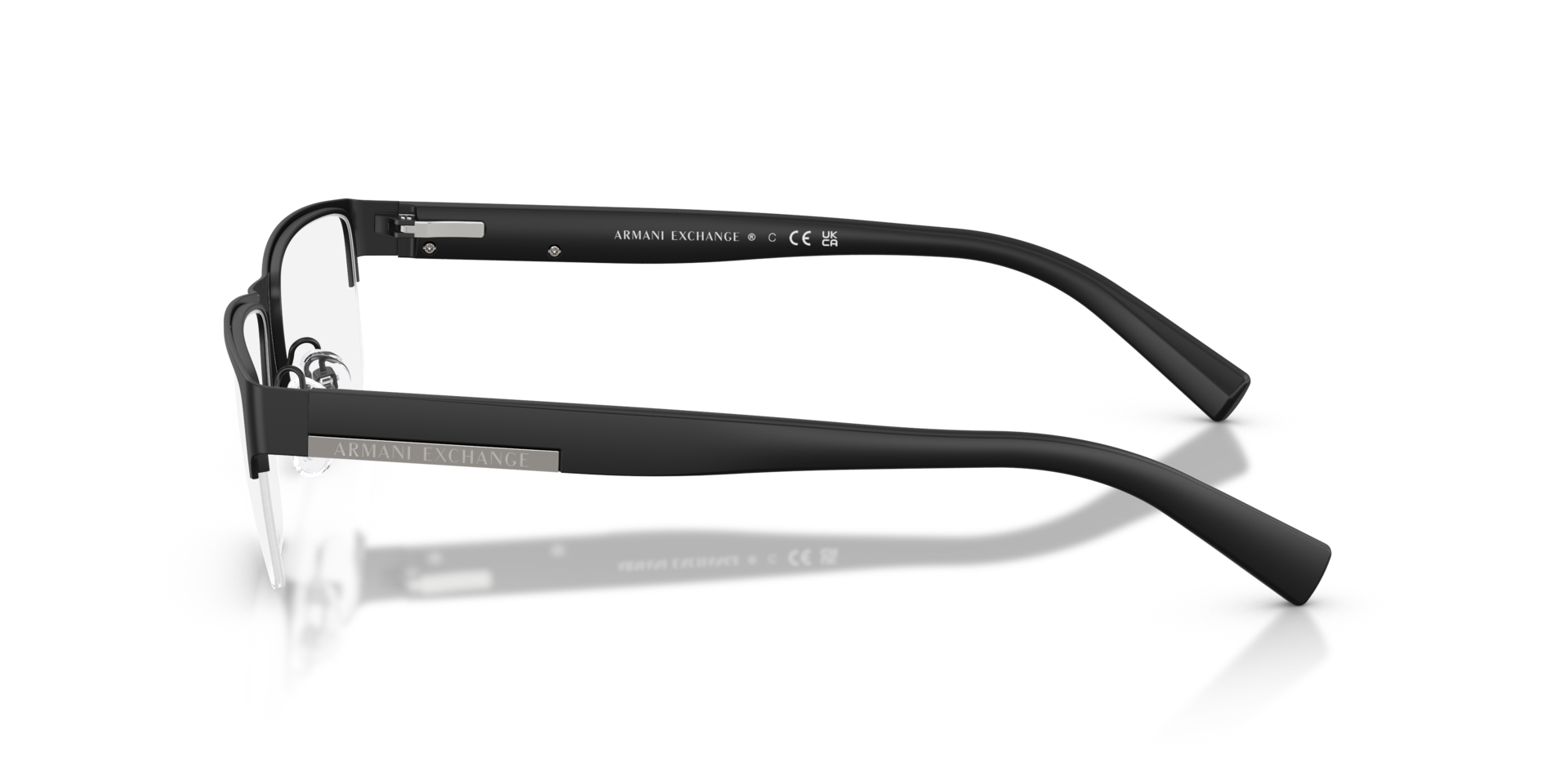 AX1018 Matt Schwarz MetallEyeglass Frames von B24, Seitenansicht