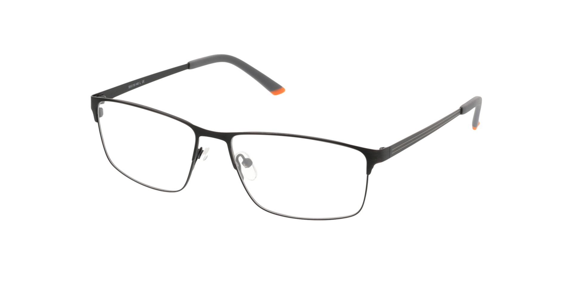Turin Schwarz MetallEyeglass Frames von B24, Dreiviertelansicht