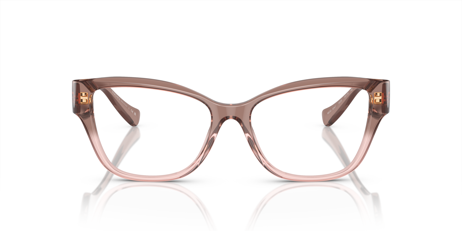 VE3347 Roze transparant AcetaatEyeglass Frames van B24, Vooraanzicht