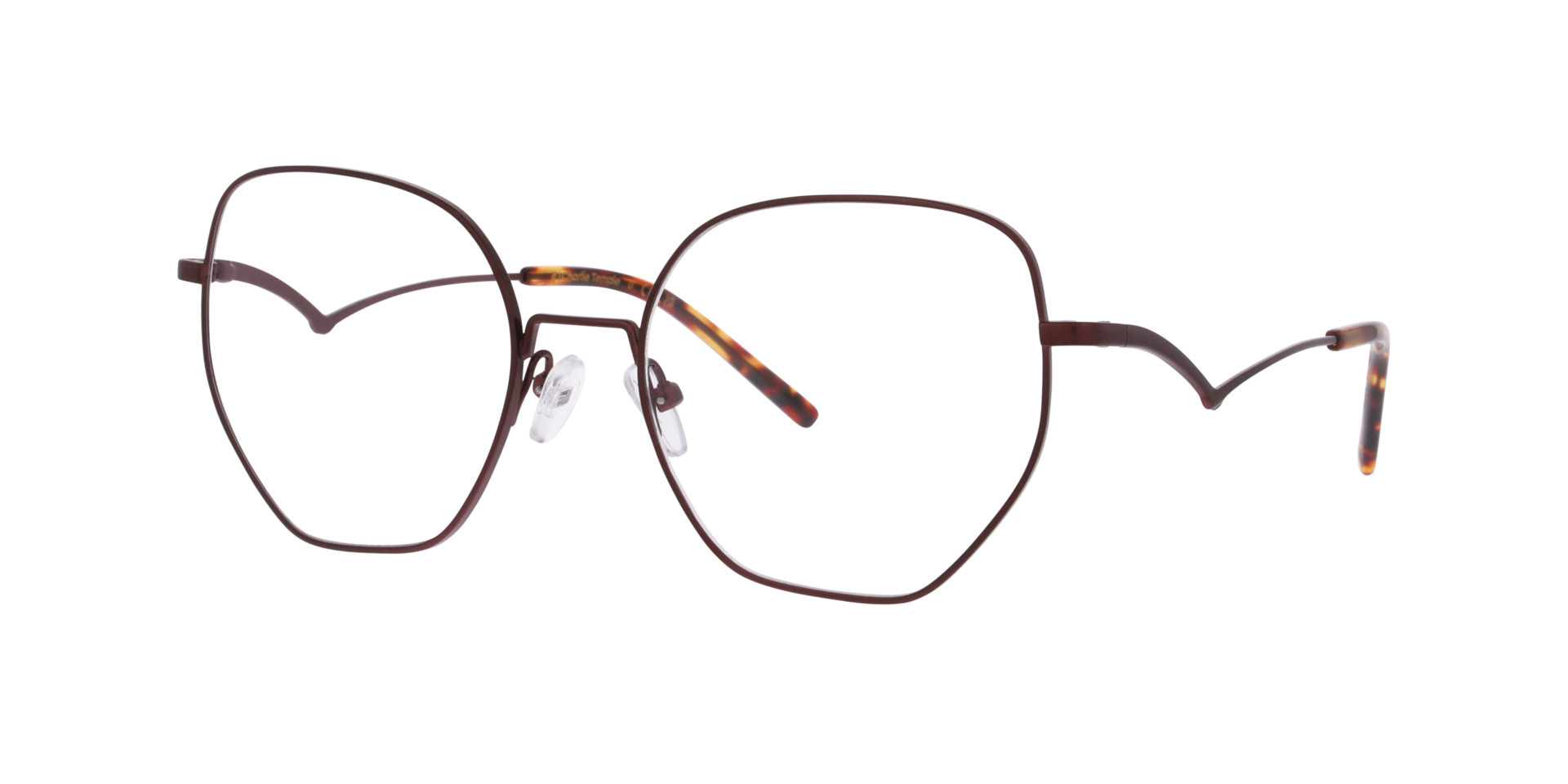 Marika Matte Burgundy TitaanEyeglass Frames van B24, Hoekweergave