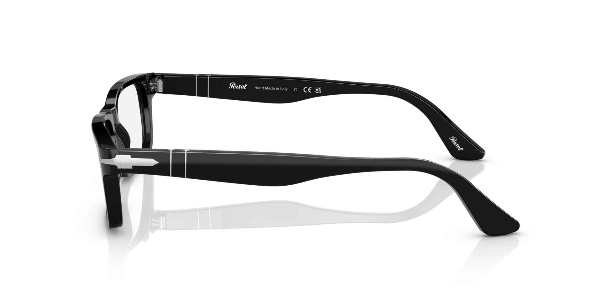 PO3050V Zwart AcetaatEyeglass Frames van B24, Zijaanzicht